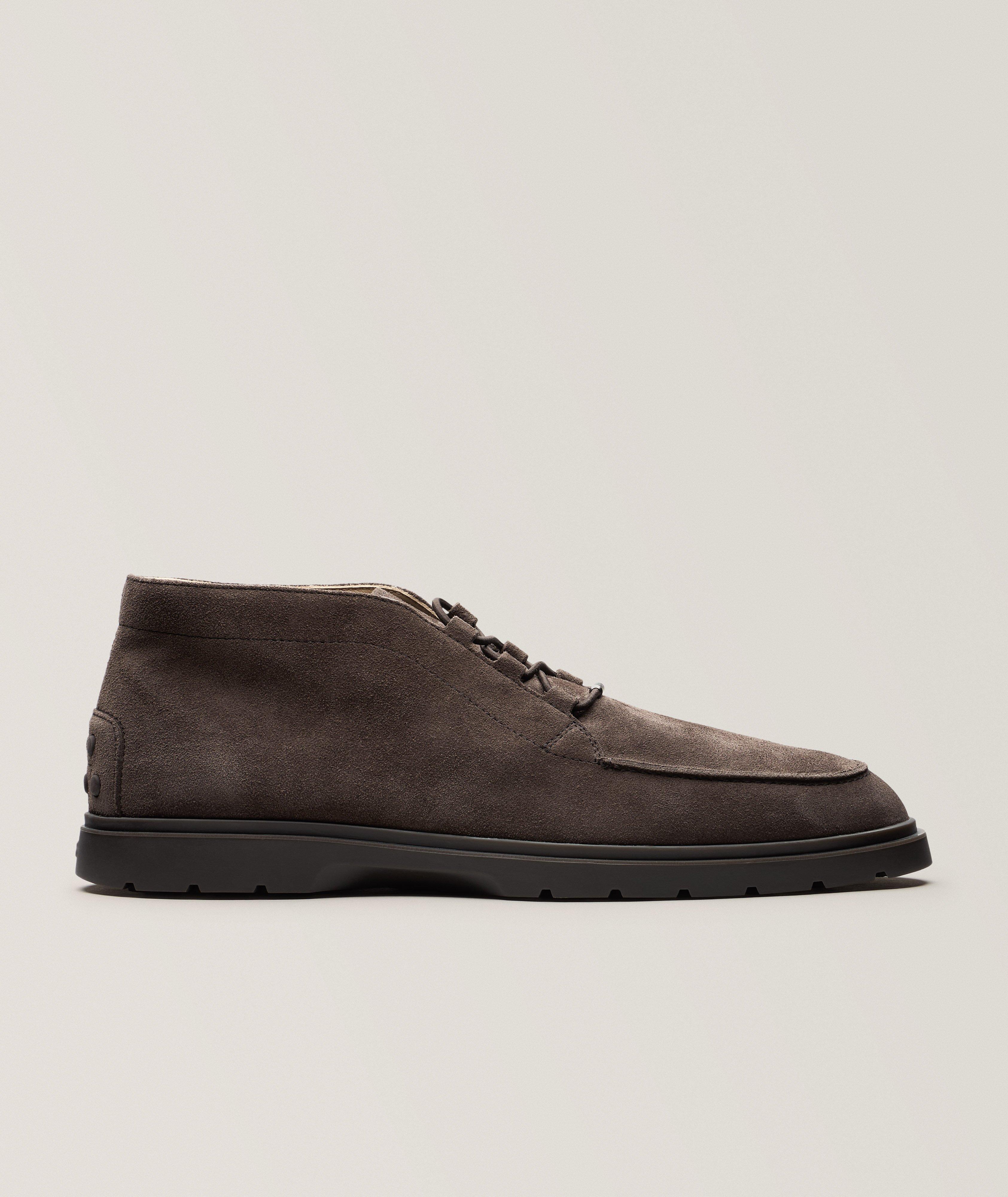 Tod's Suede Elastic-Lace Desert Boots