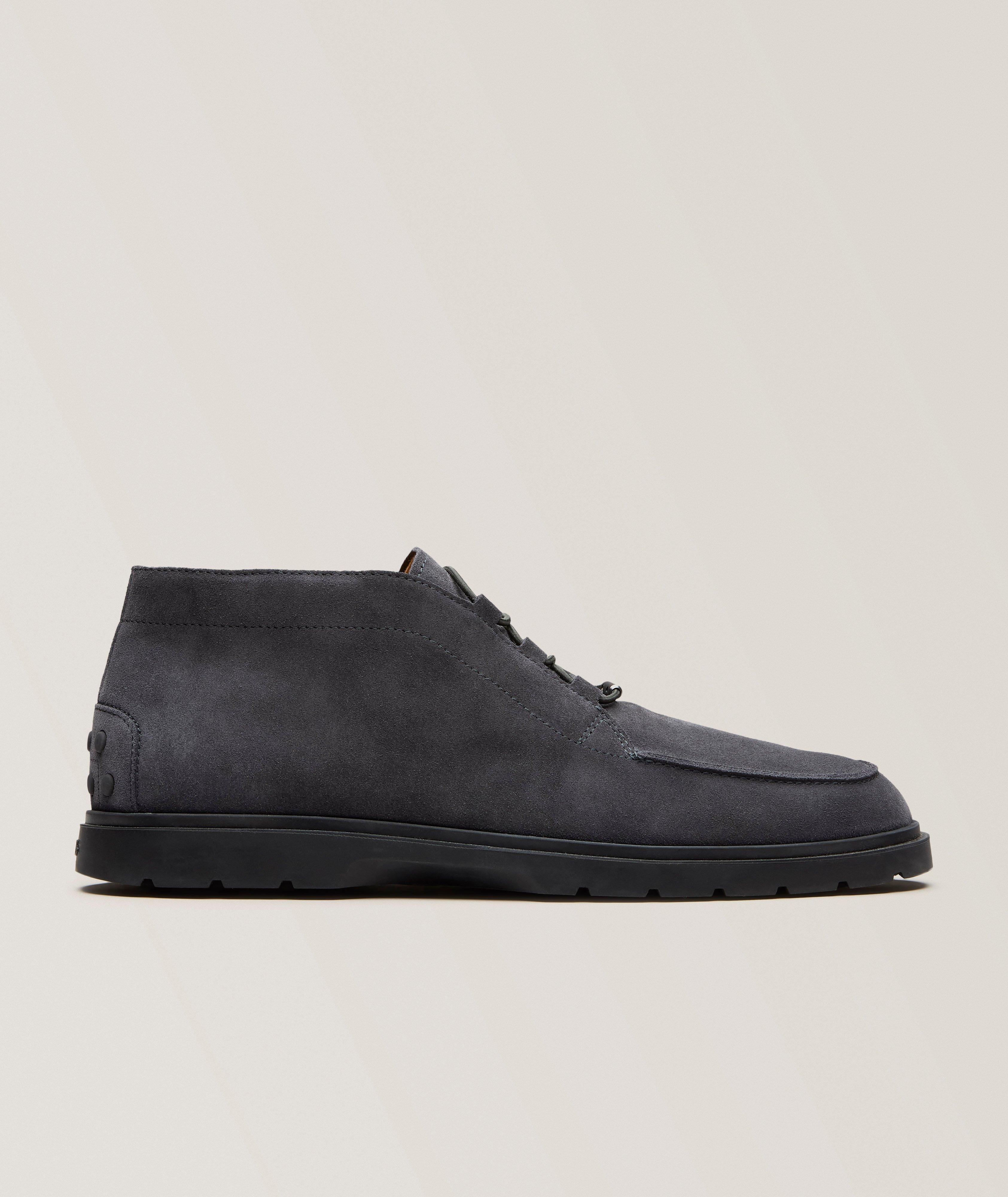 Tod's Suede Elastic-Lace Desert Boots
