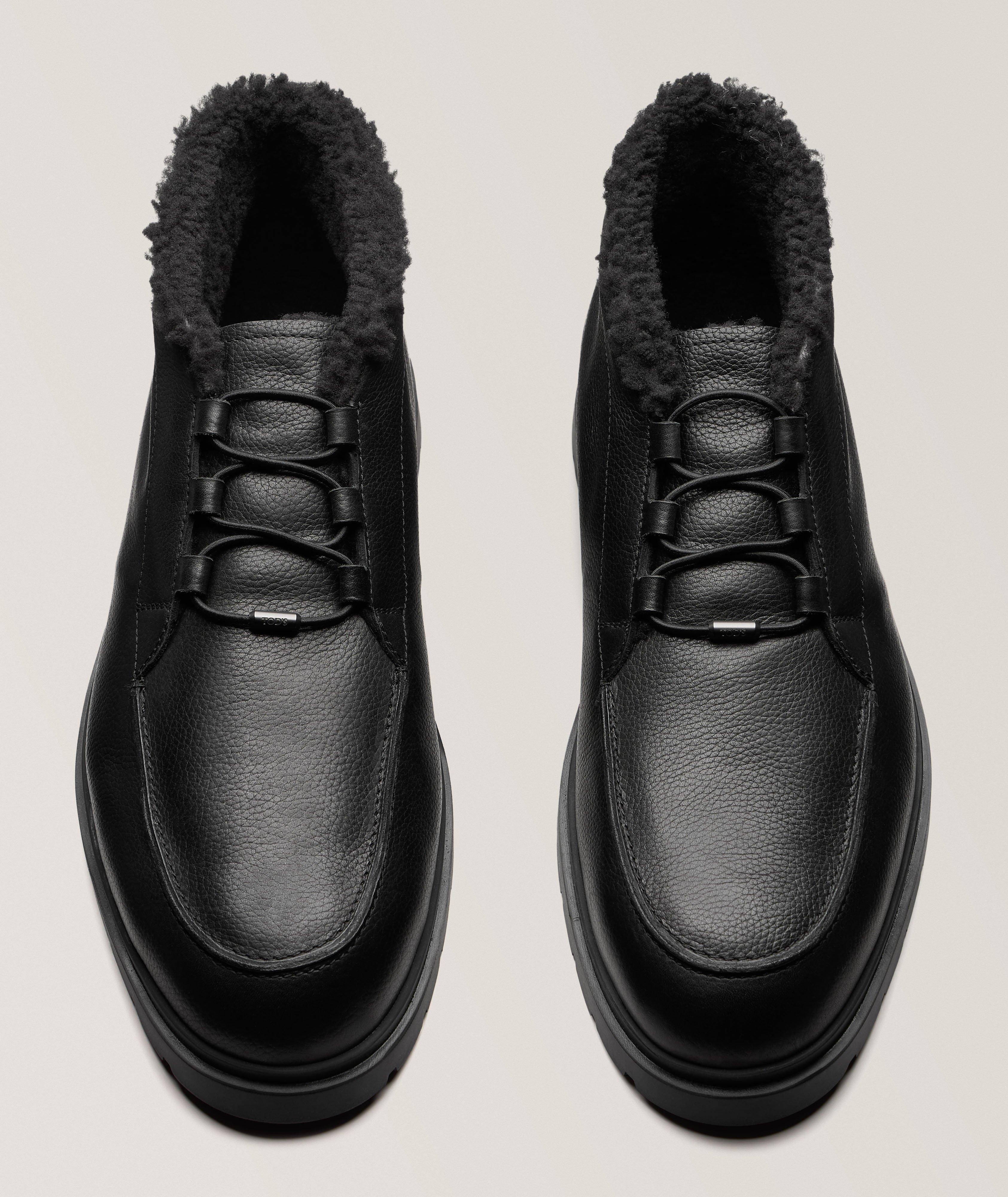 Shearling-Lined Deerskin Desert Boots image 1