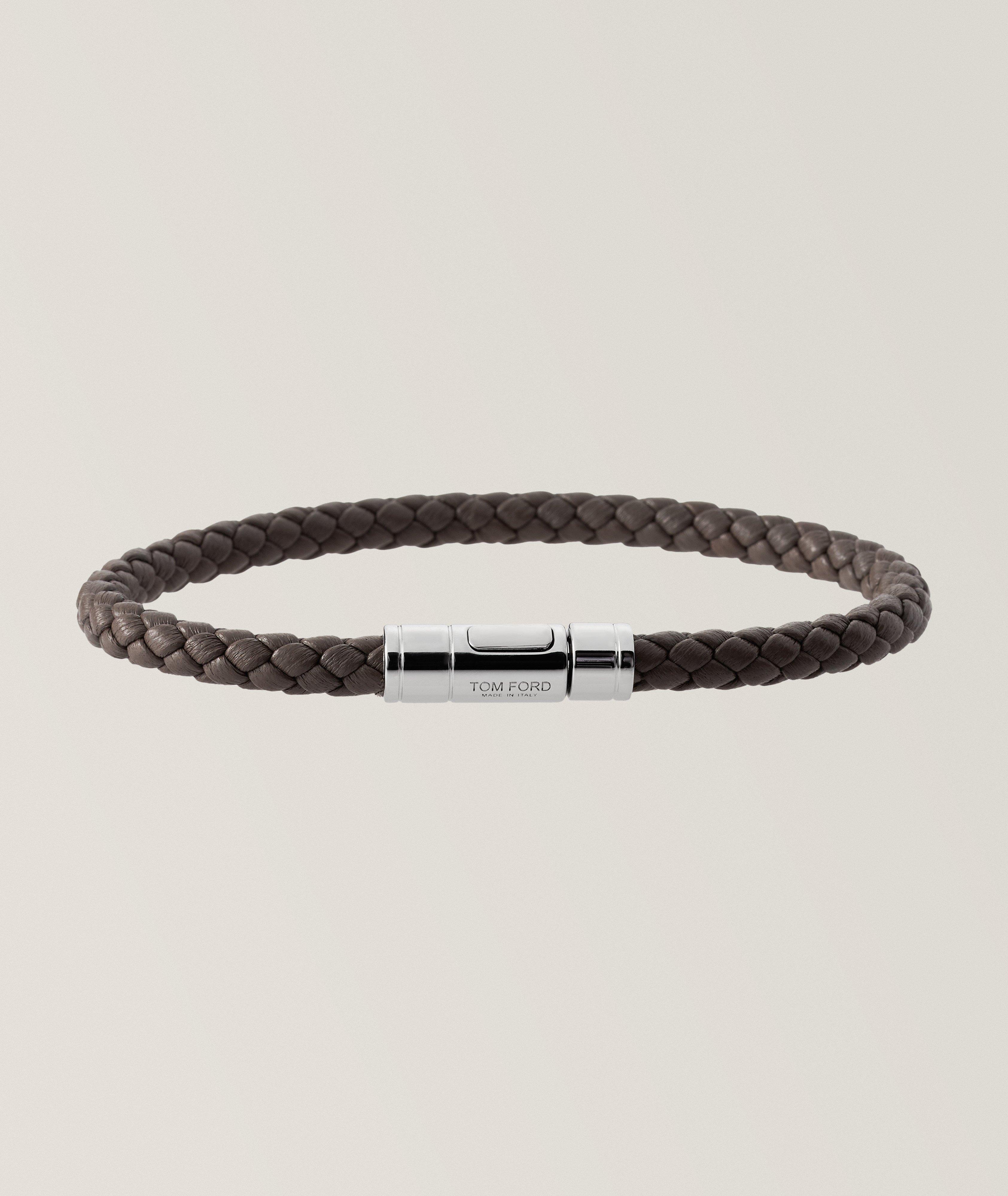 TOM FORD Tubular Braided Leather Bracelet