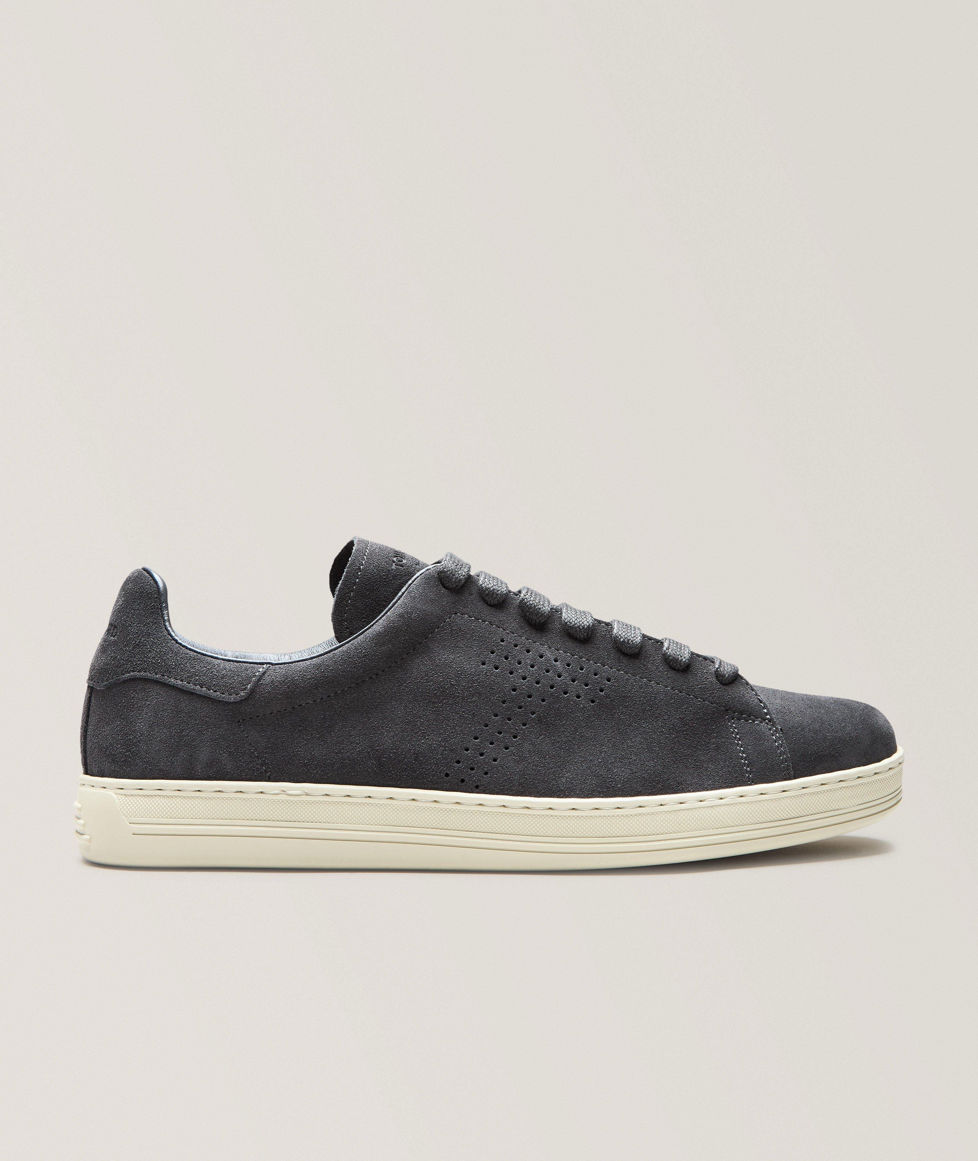 TOM FORD Warwick Perforated T Suede Sneakers