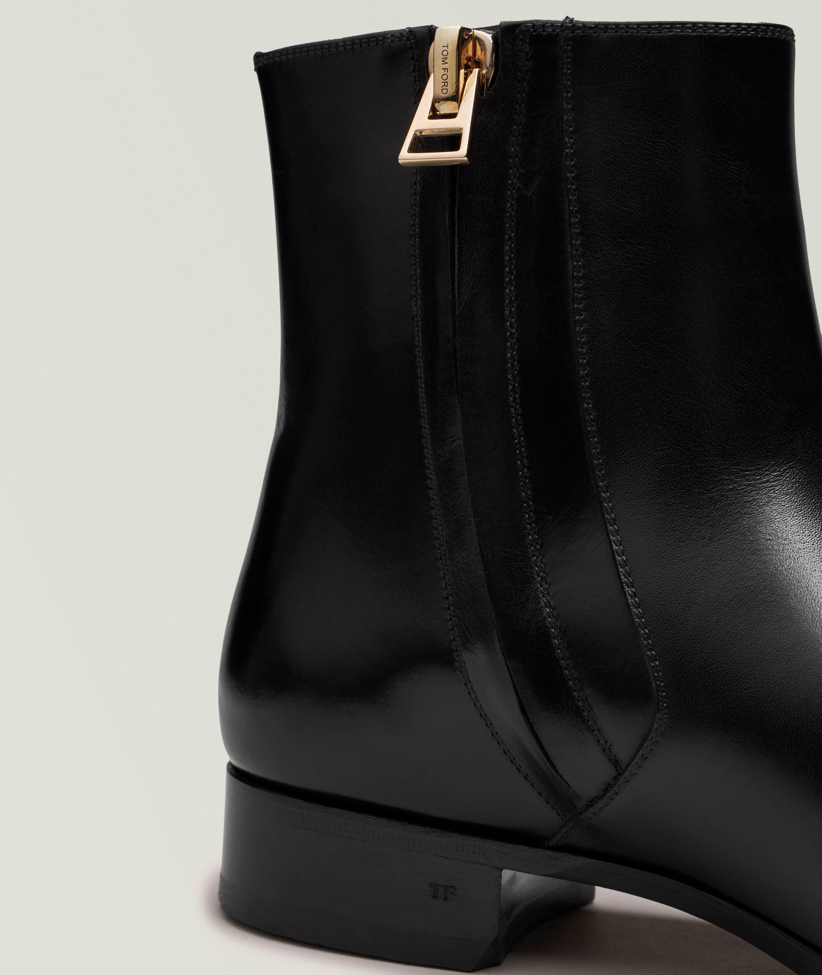 Elkan Burnished Leather Ankle Boots image 2