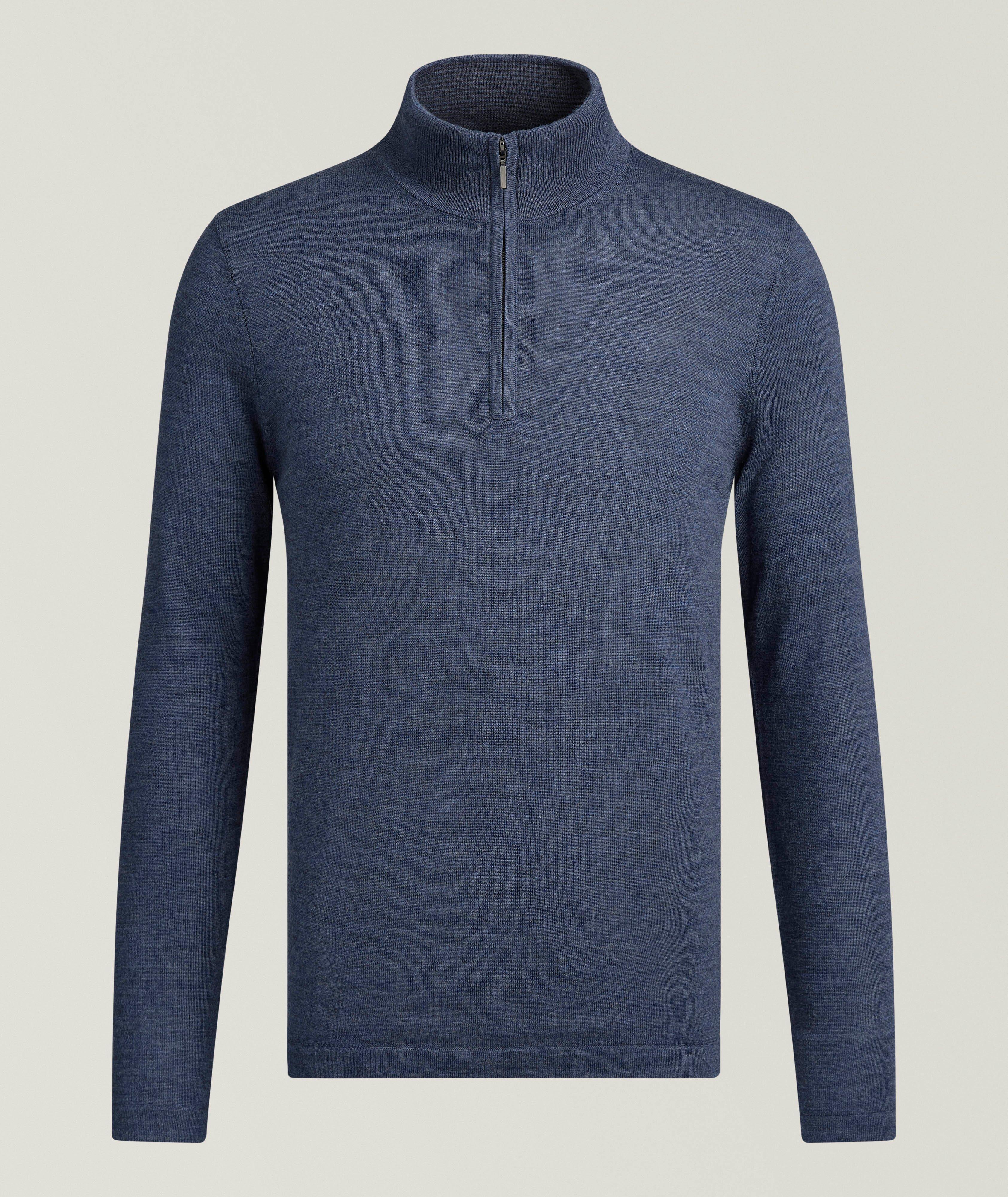 Patrick Assaraf Extrafine Merino Wool Quarter-Zip Sweater