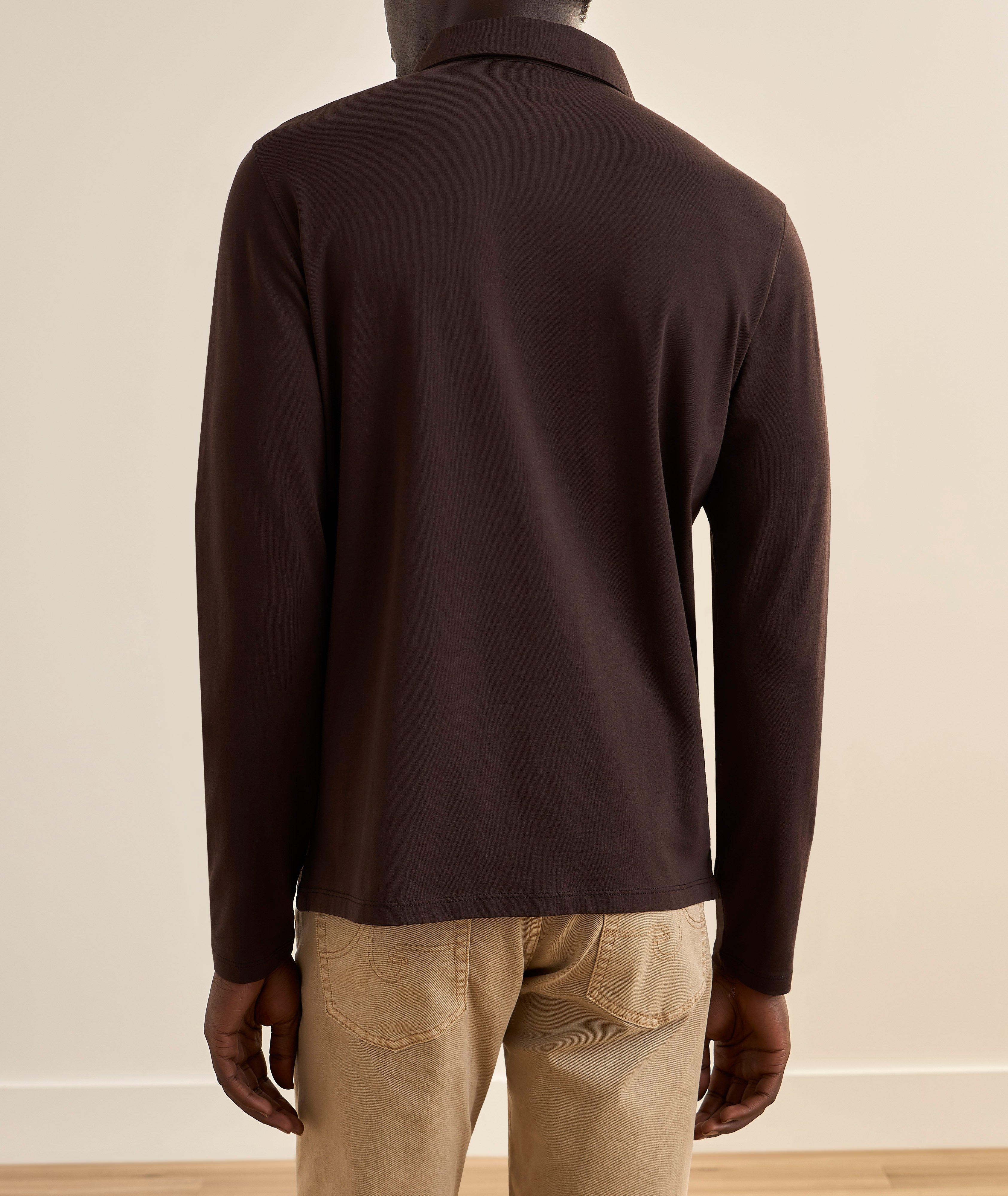 Long-Sleeve Stretch-Pima Cotton Polo image 2