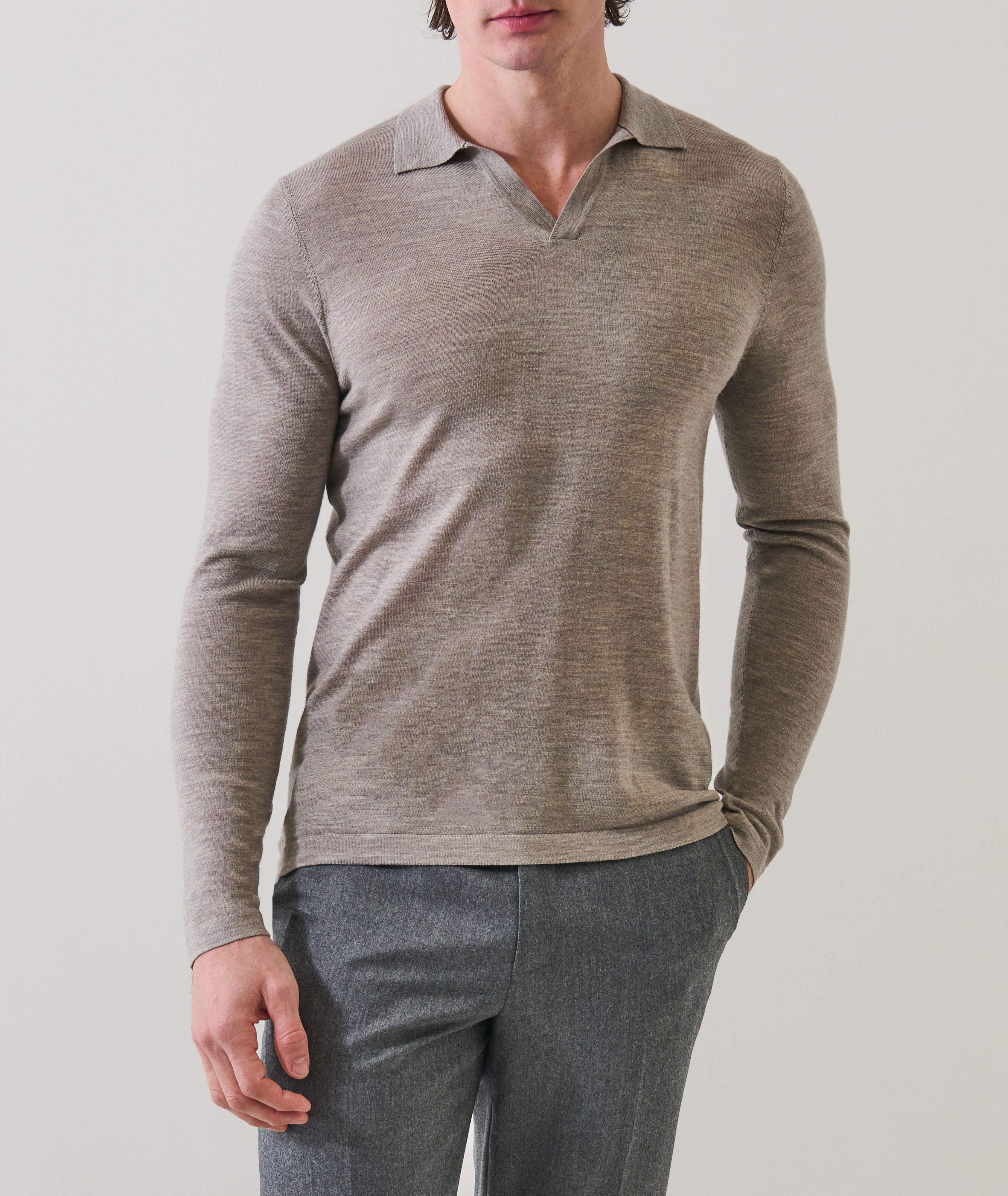 Extrafine Merino Wool Johnny Collar Polo image 1