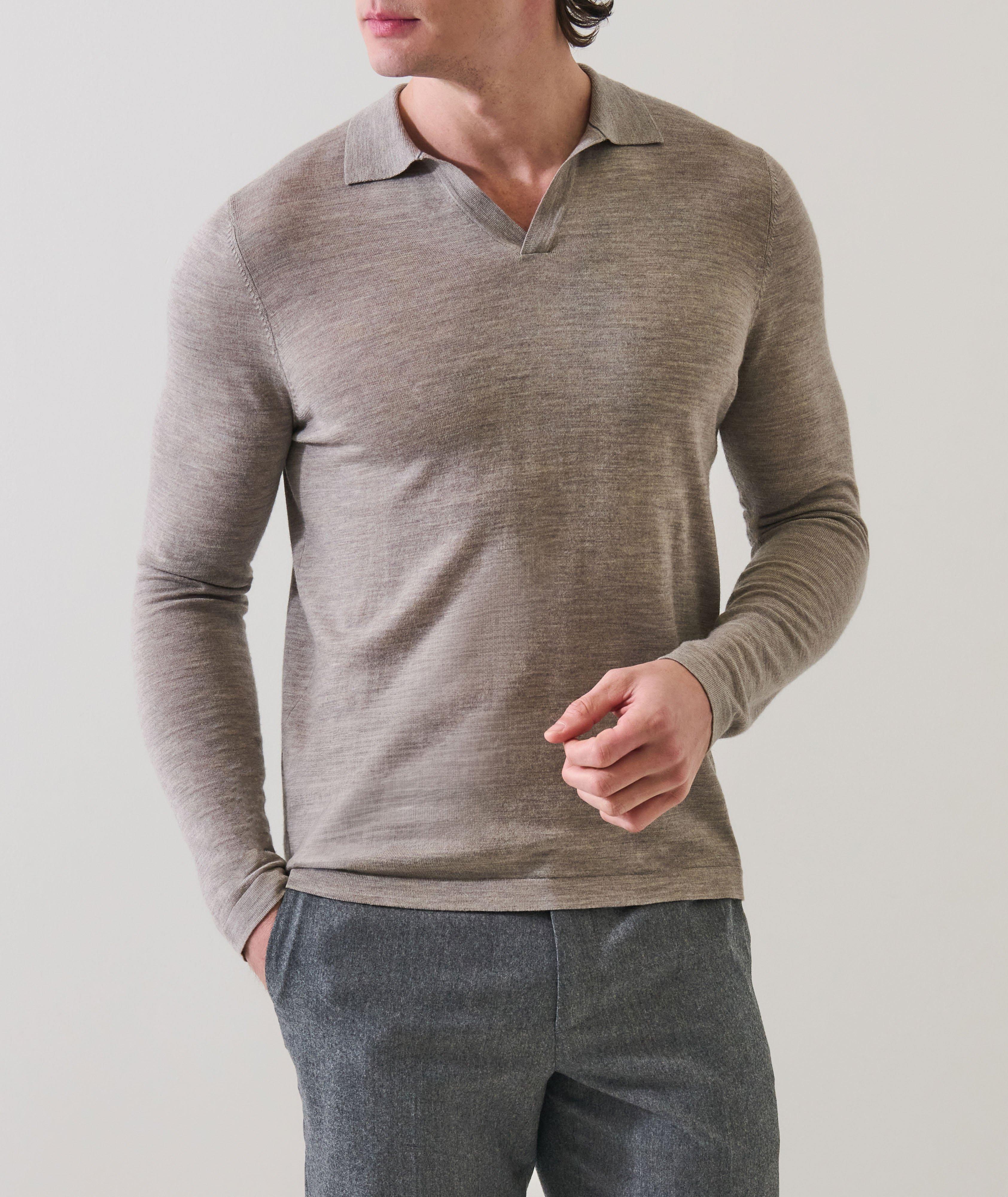 Extrafine Merino Wool Johnny Collar Polo image 2