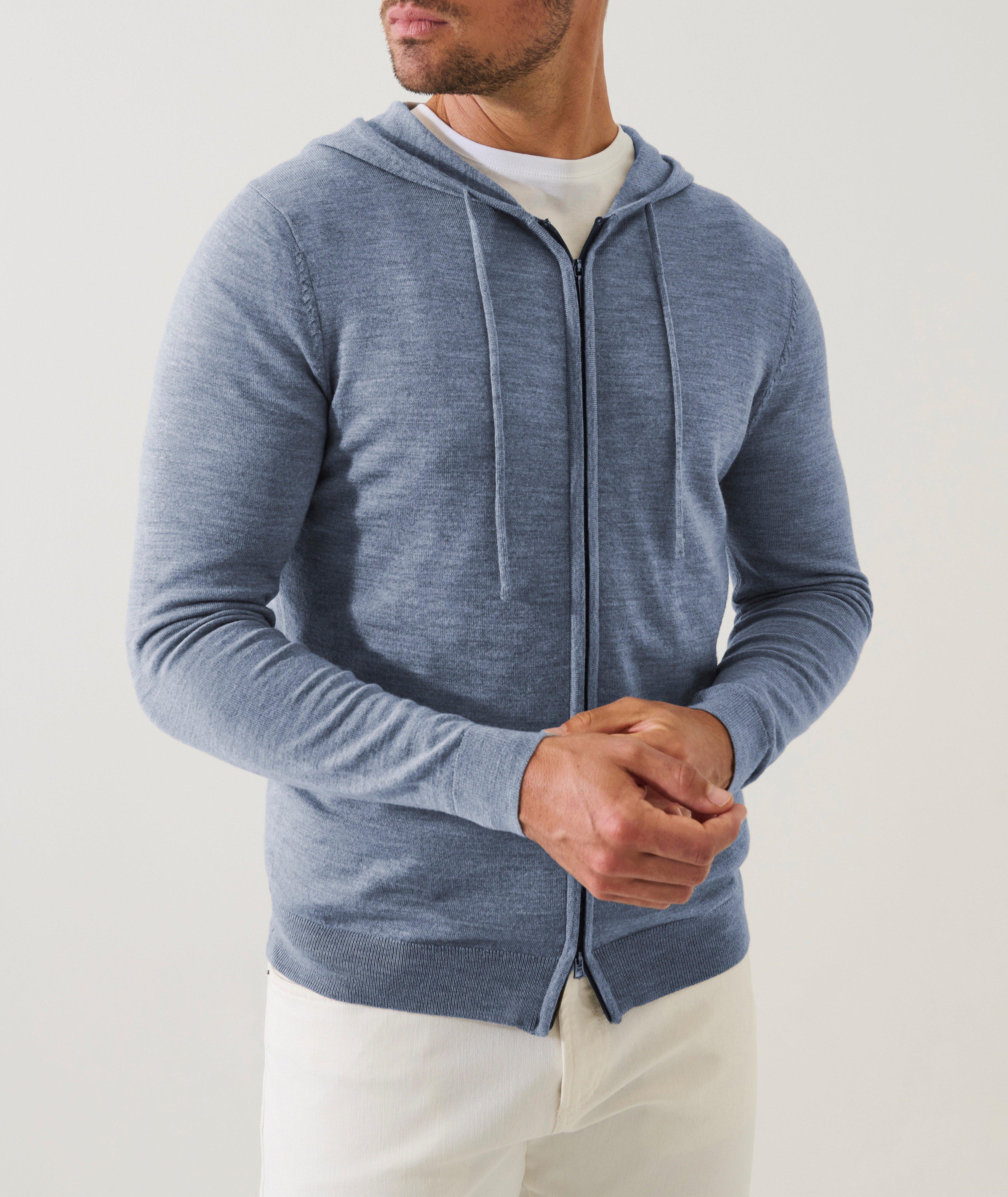 Patrick Assaraf Extrafine Full-Zip Hooded Sweater | Sweaters