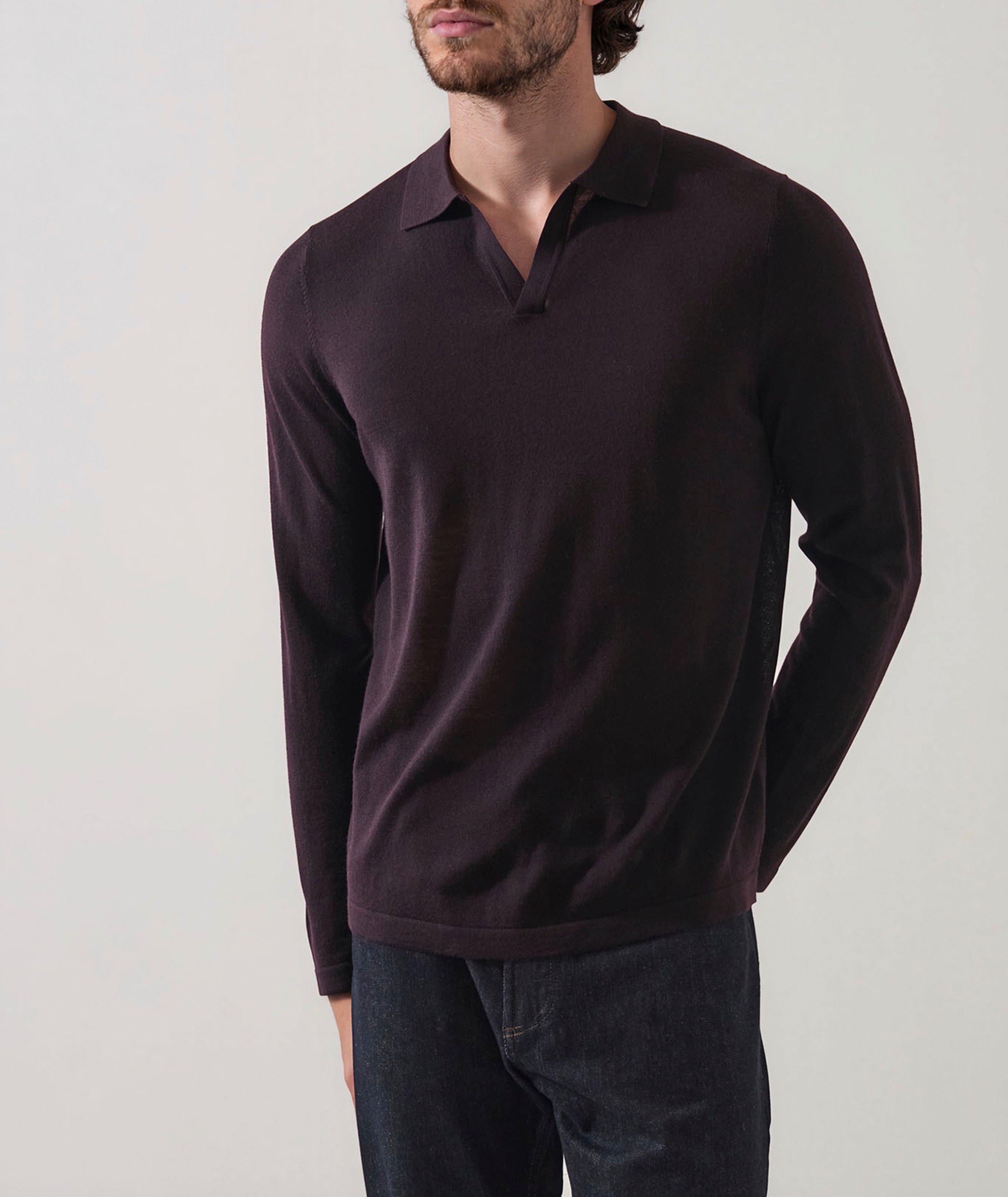 Extrafine Merino Wool Johnny Collar Polo image 2