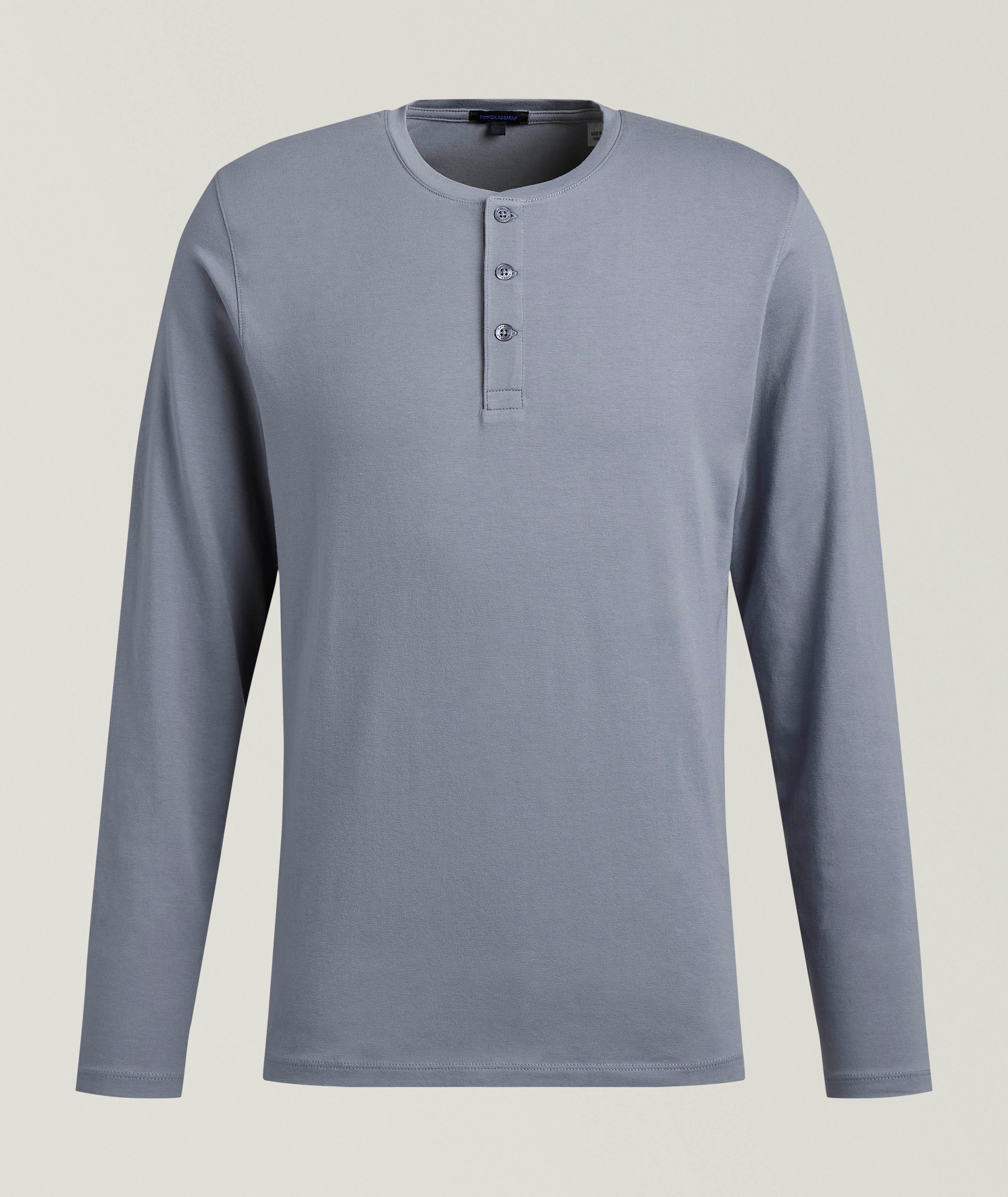 Patrick Assaraf Stretch-Pima Cotton Henley