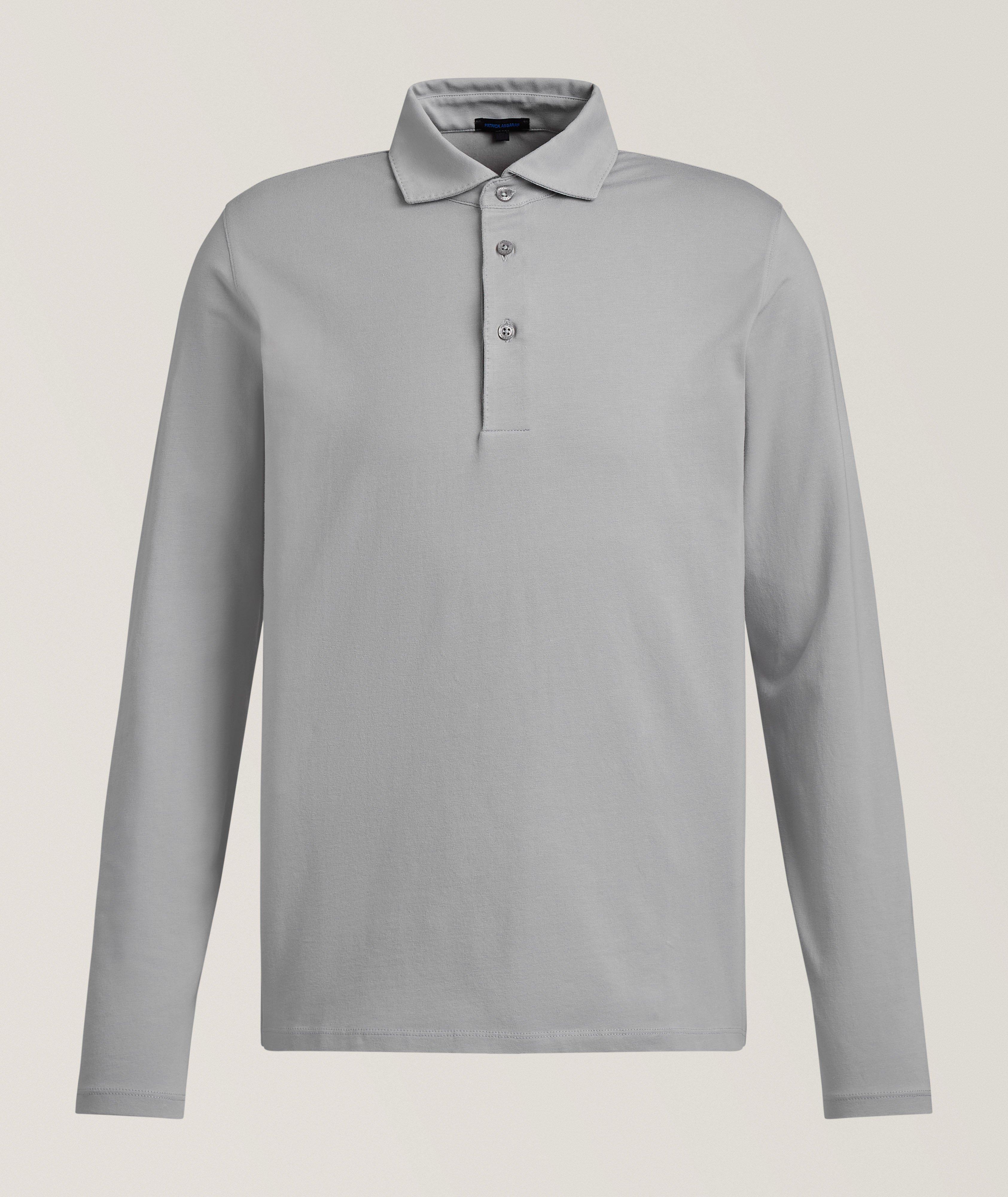 Patrick Assaraf Long-Sleeve Stretch-Pima Cotton Polo