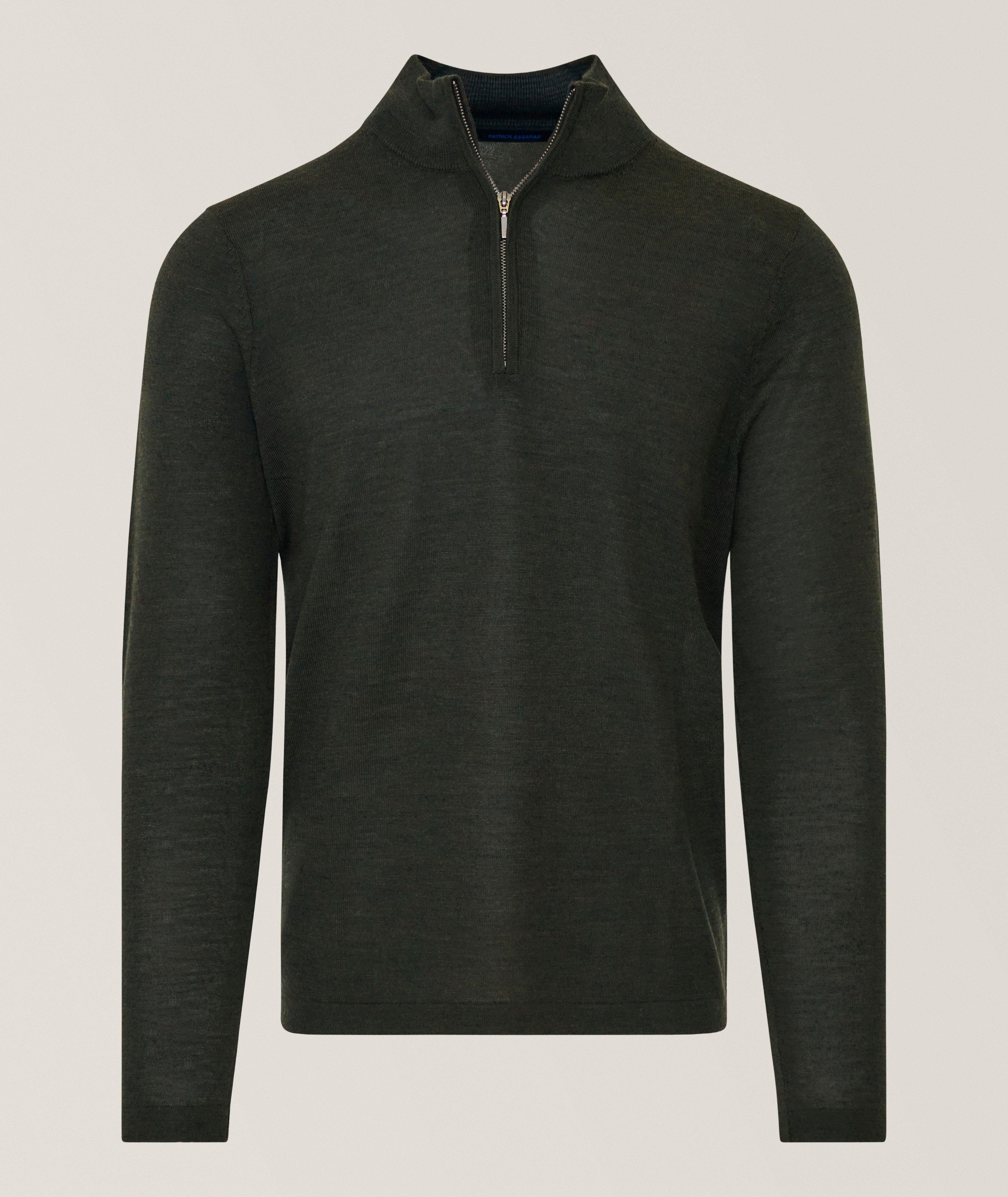 Patrick Assaraf Extrafine Merino Wool Quarter-Zip Sweater
