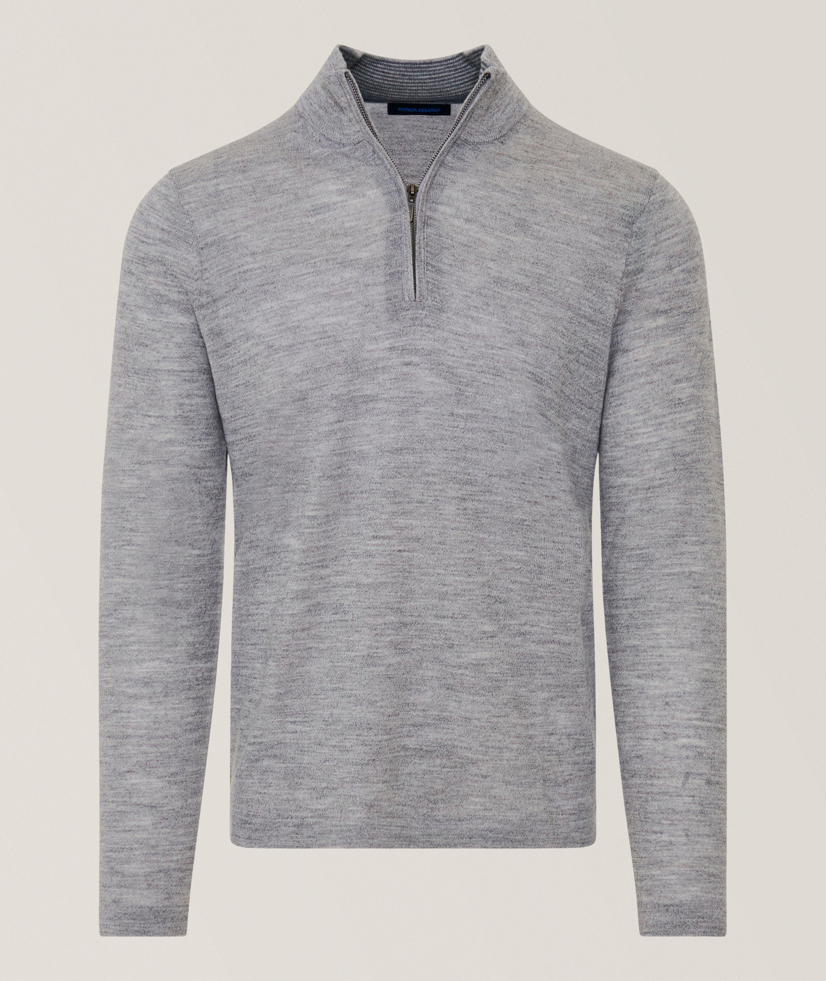 Patrick Assaraf Extrafine Merino Wool Quarter-Zip Sweater