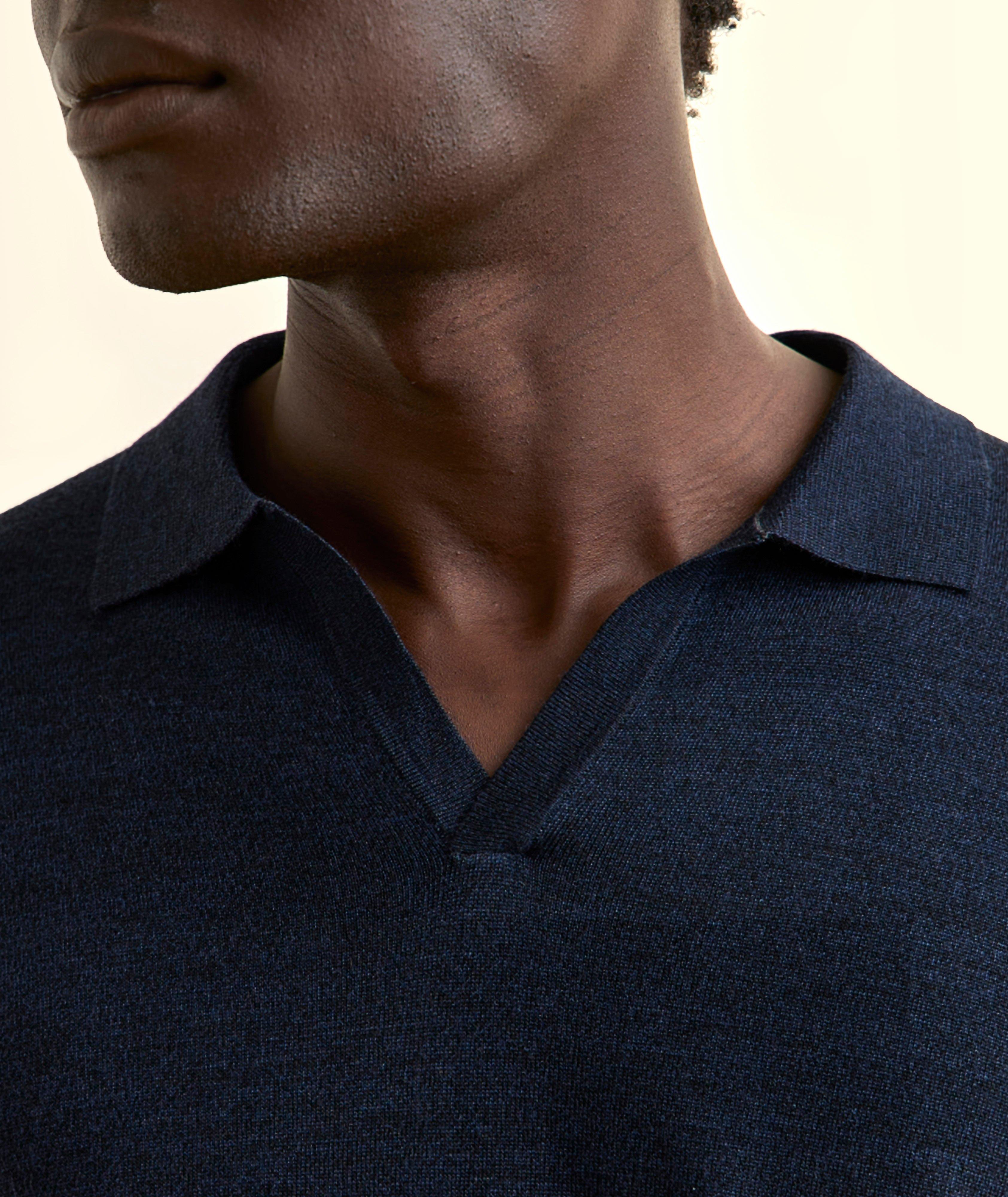 Extrafine Merino Wool Johnny Collar Polo image 3