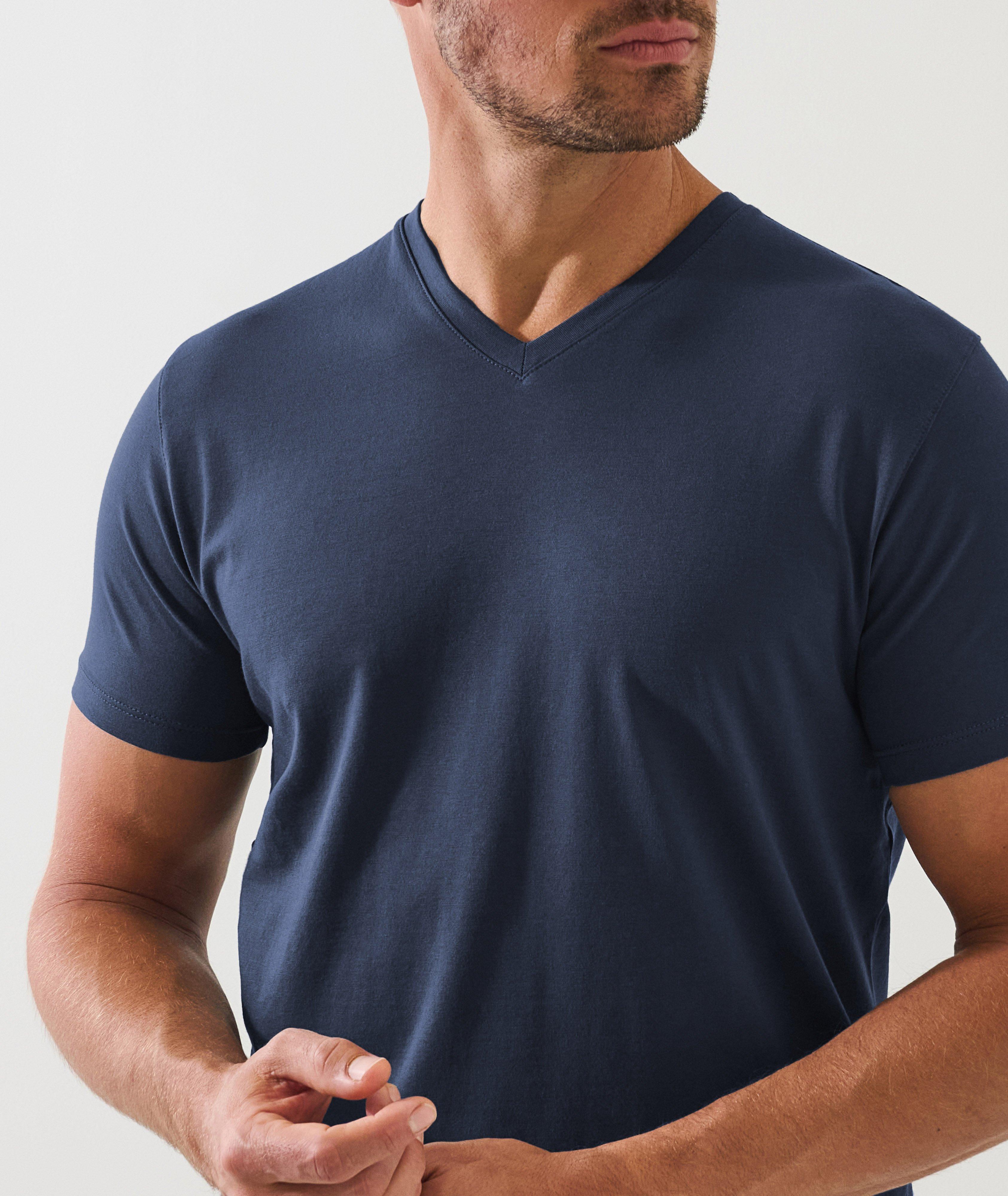 Stretch-Pima Cotton V-Neck T-Shirt image 2