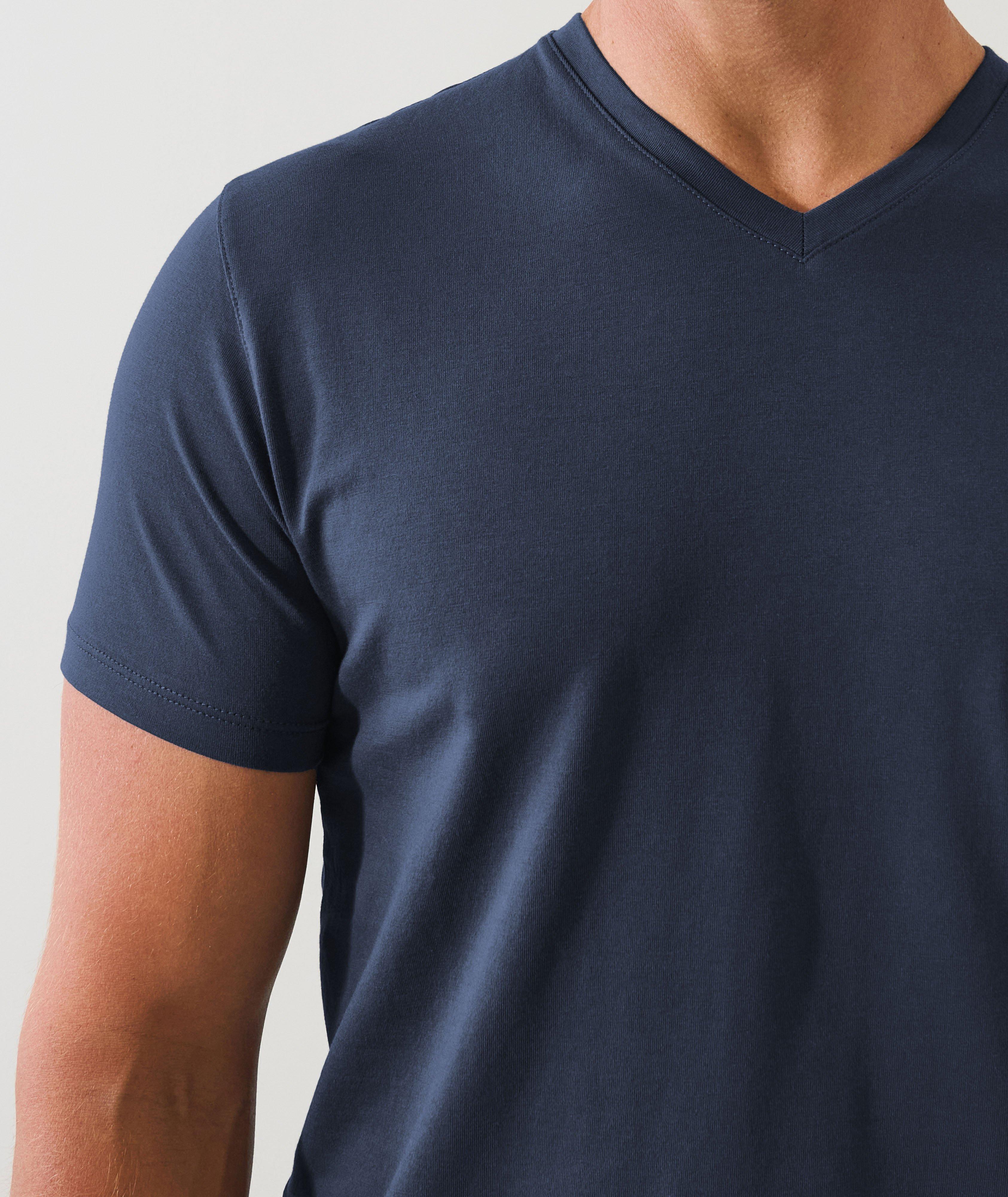 Stretch-Pima Cotton V-Neck T-Shirt image 3