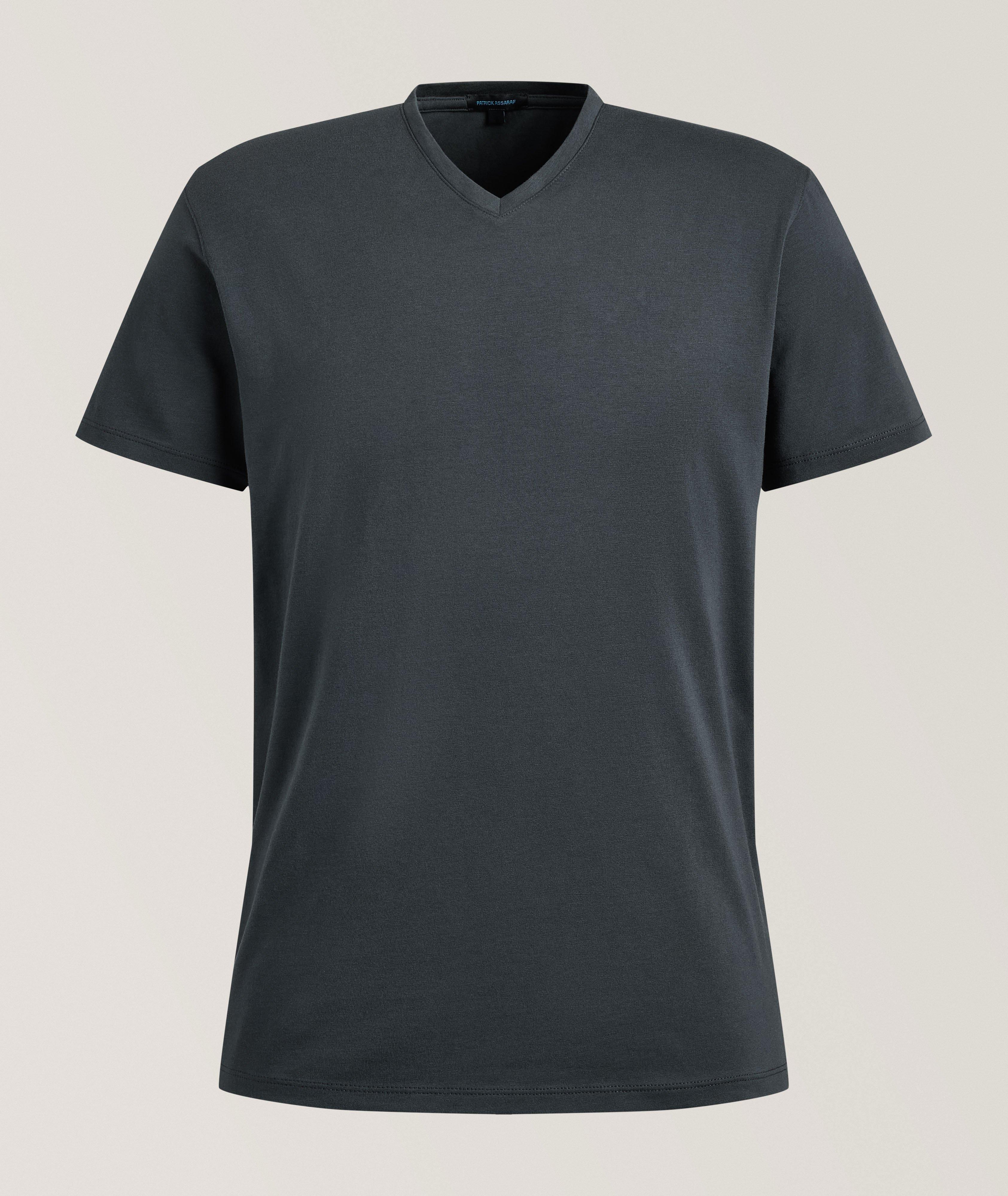 Stretch-Pima Cotton V-Neck T-Shirt image 0