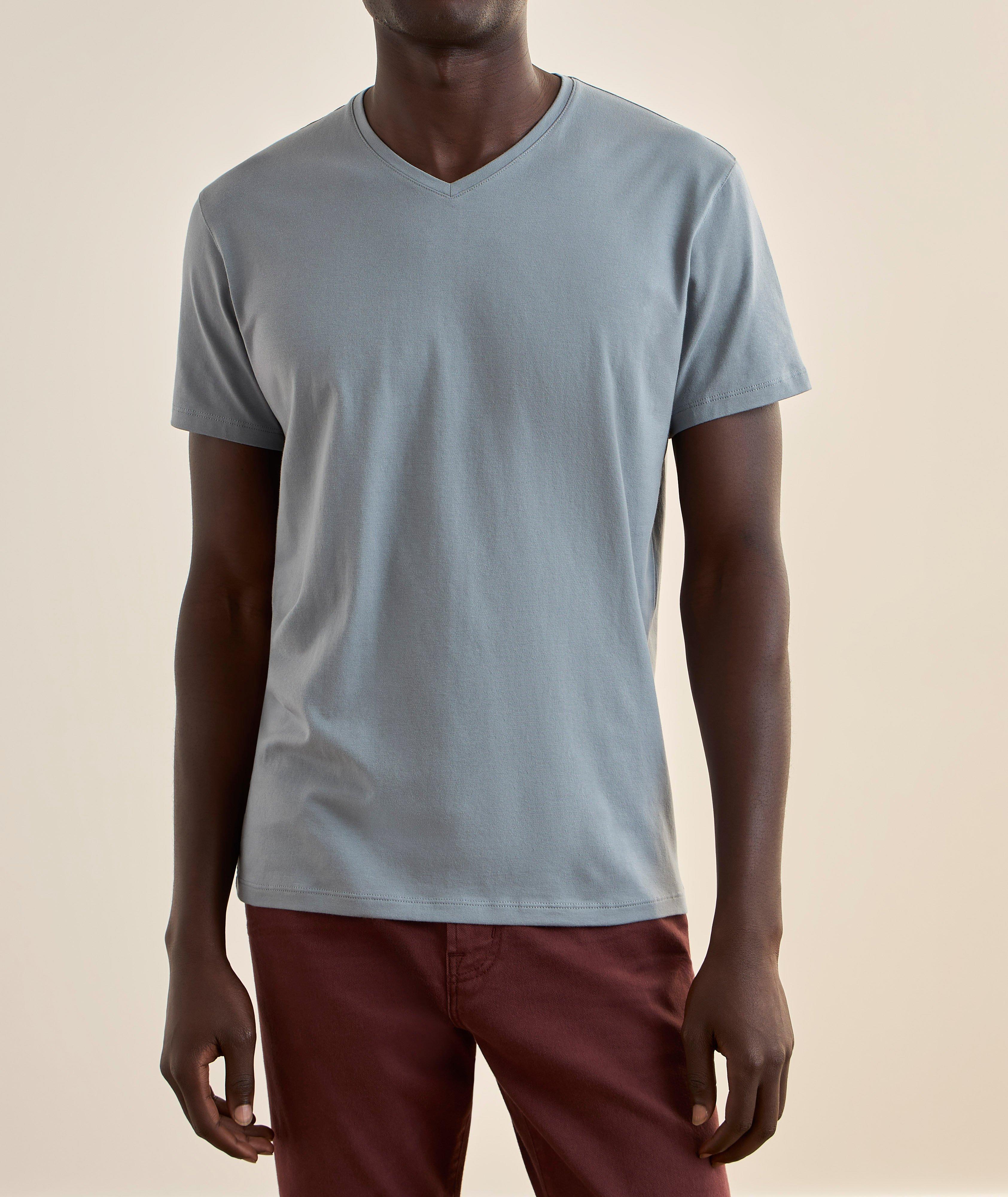 Stretch-Pima Cotton V-Neck T-Shirt image 1