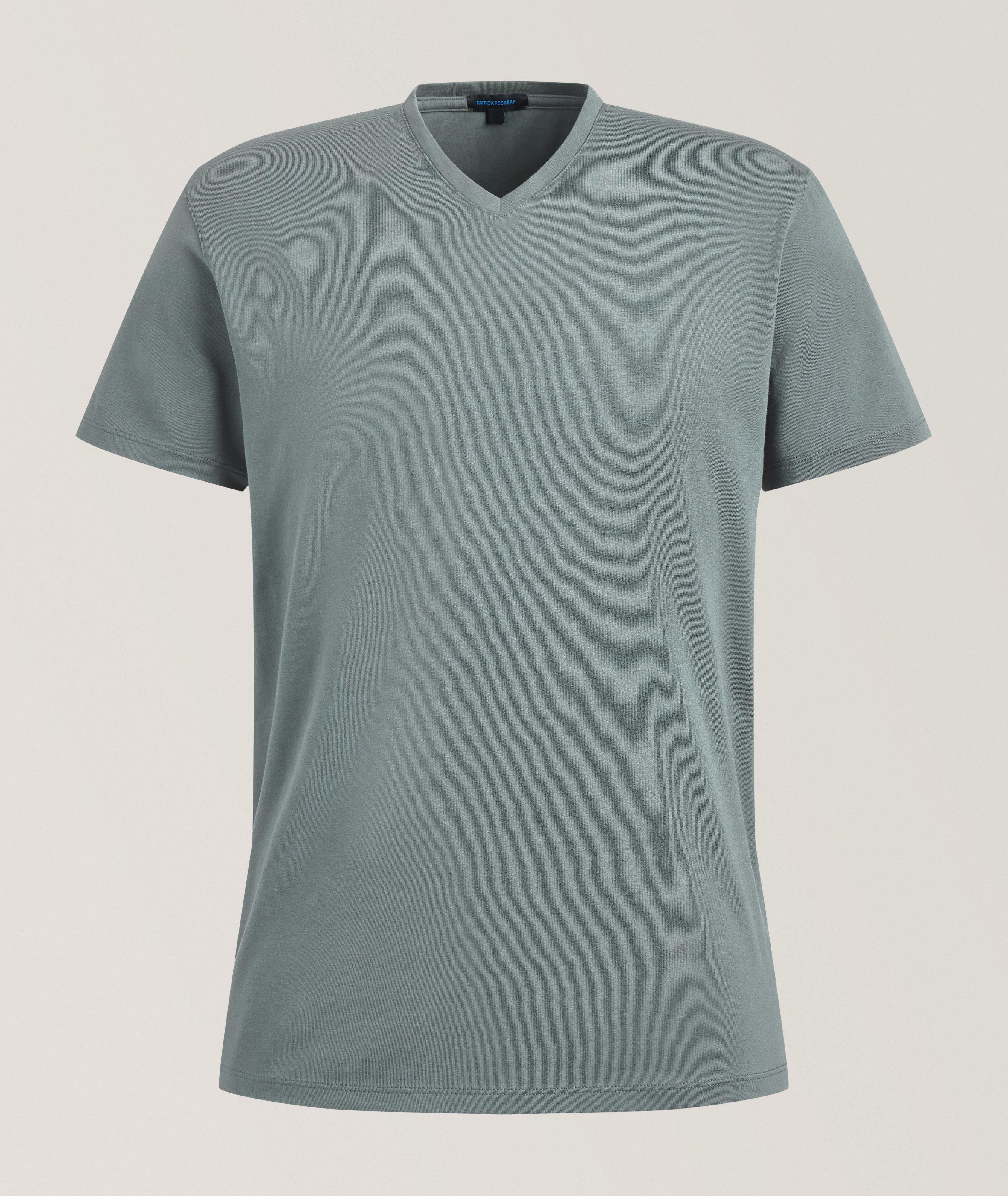 Stretch-Pima Cotton V-Neck T-Shirt image 0