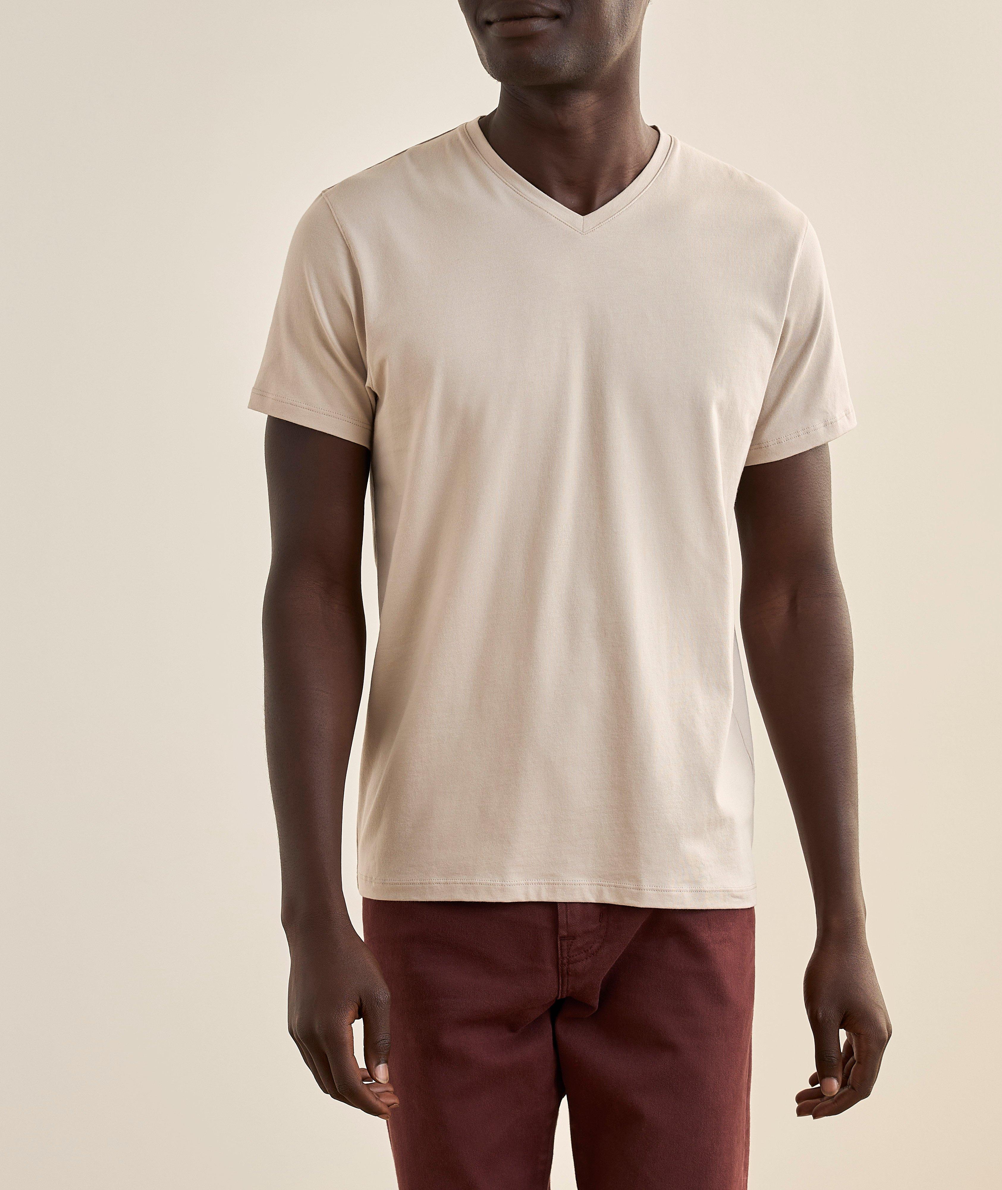 Stretch-Pima Cotton V-Neck T-Shirt image 1