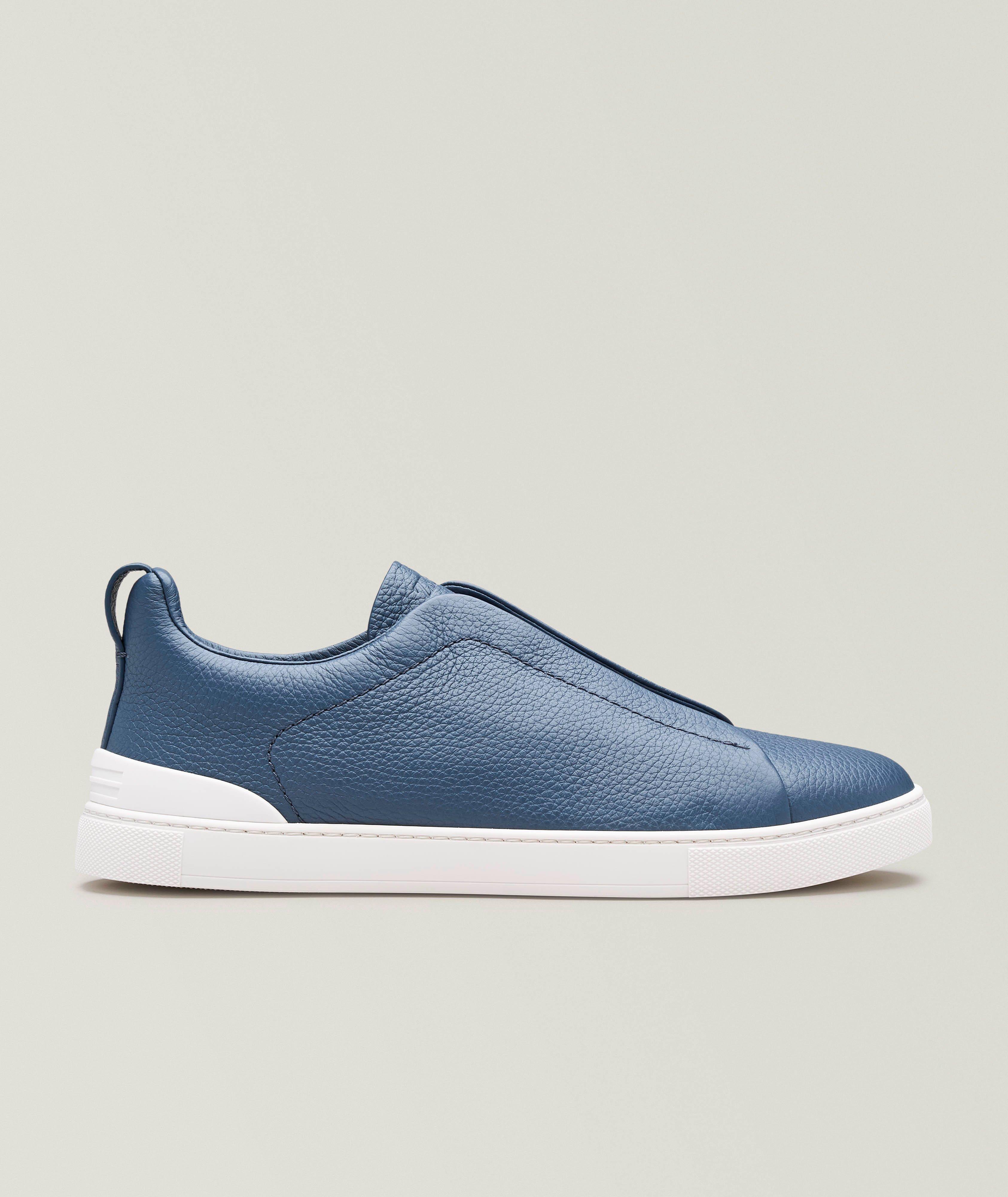 ZEGNA Chaussures sport en cuir Triple Stitch