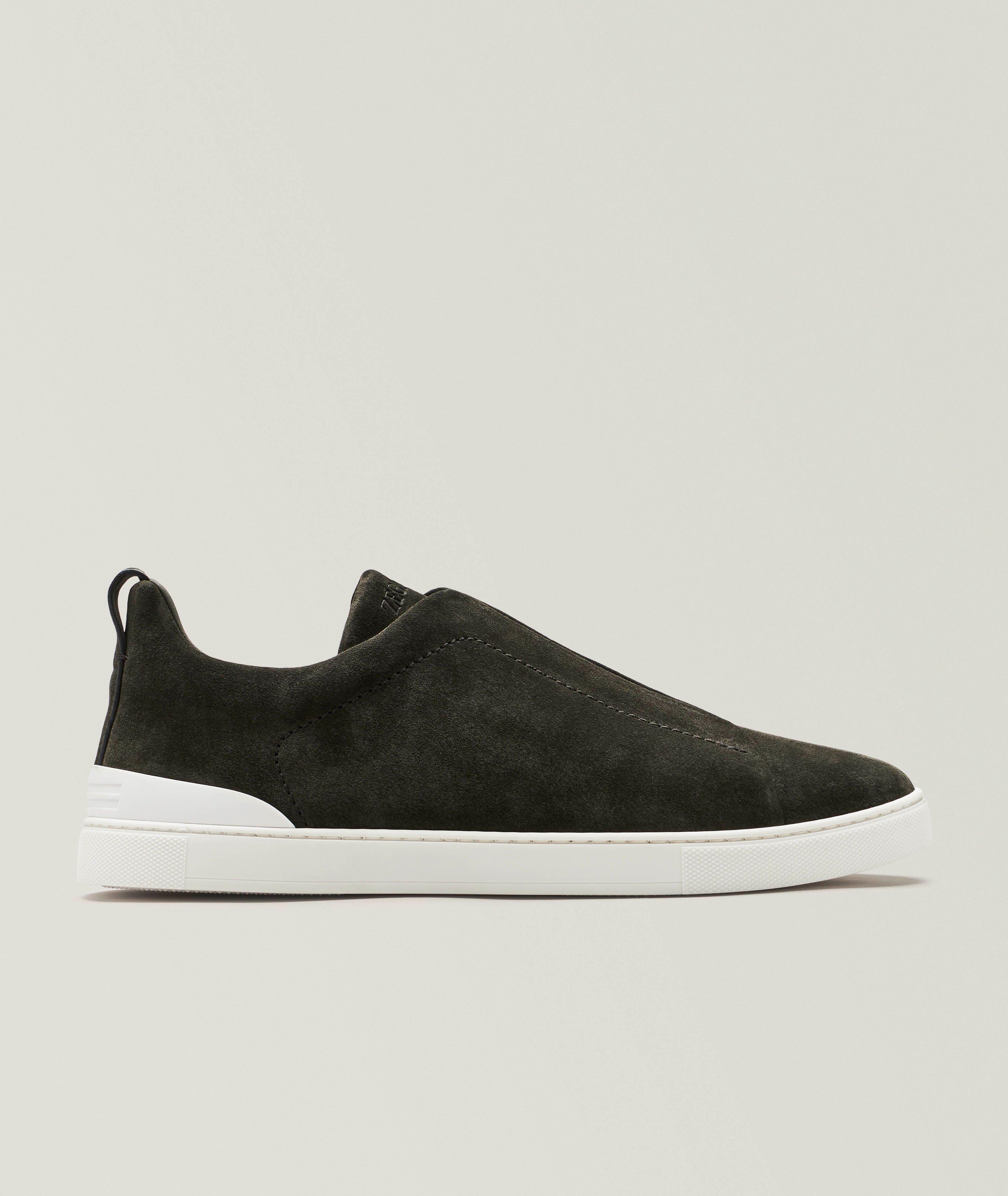 ZEGNA Triple Stitch Suede Sneakers