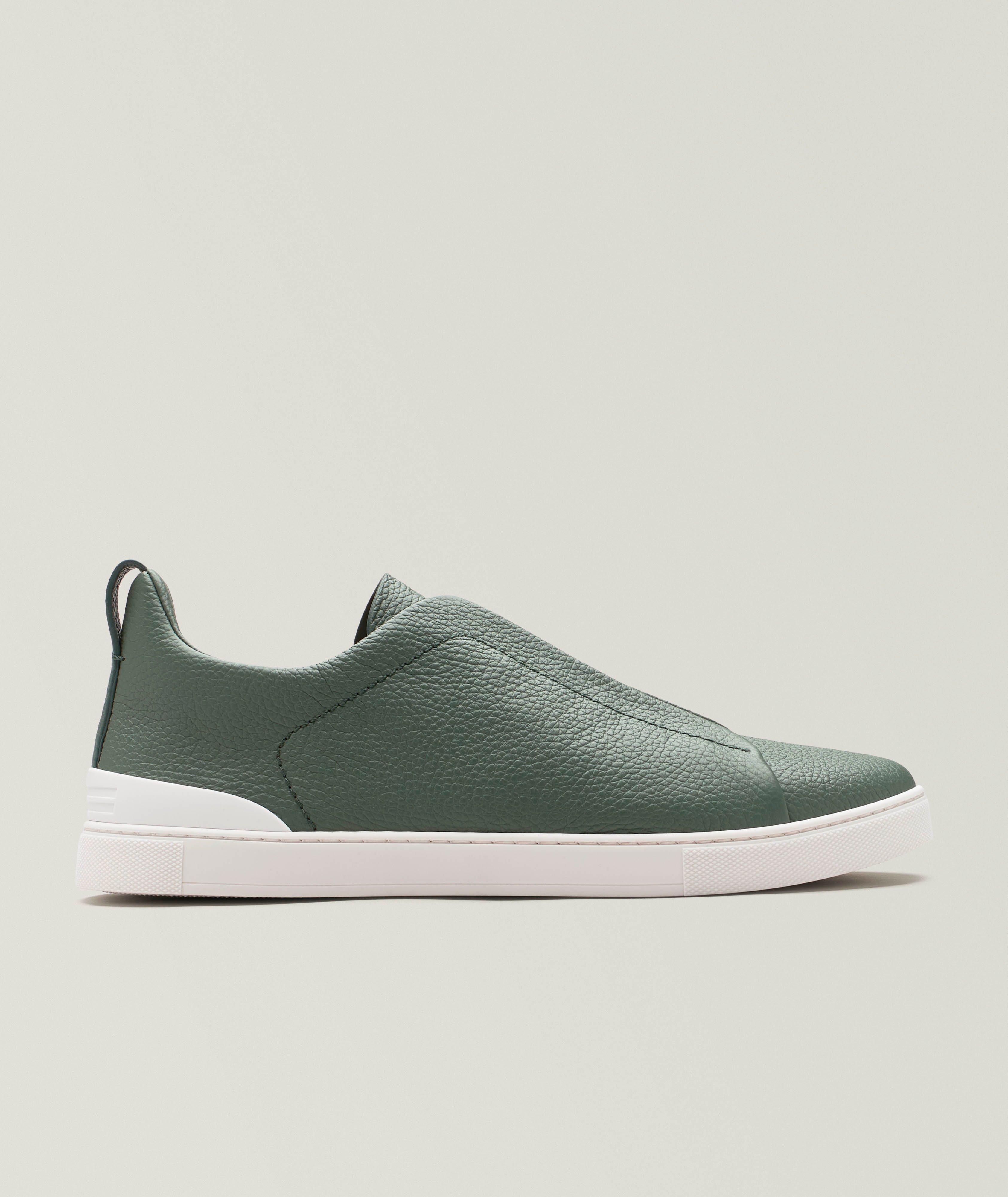 ZEGNA Chaussures sport en cuir SECONDSKIN Triple Stitch