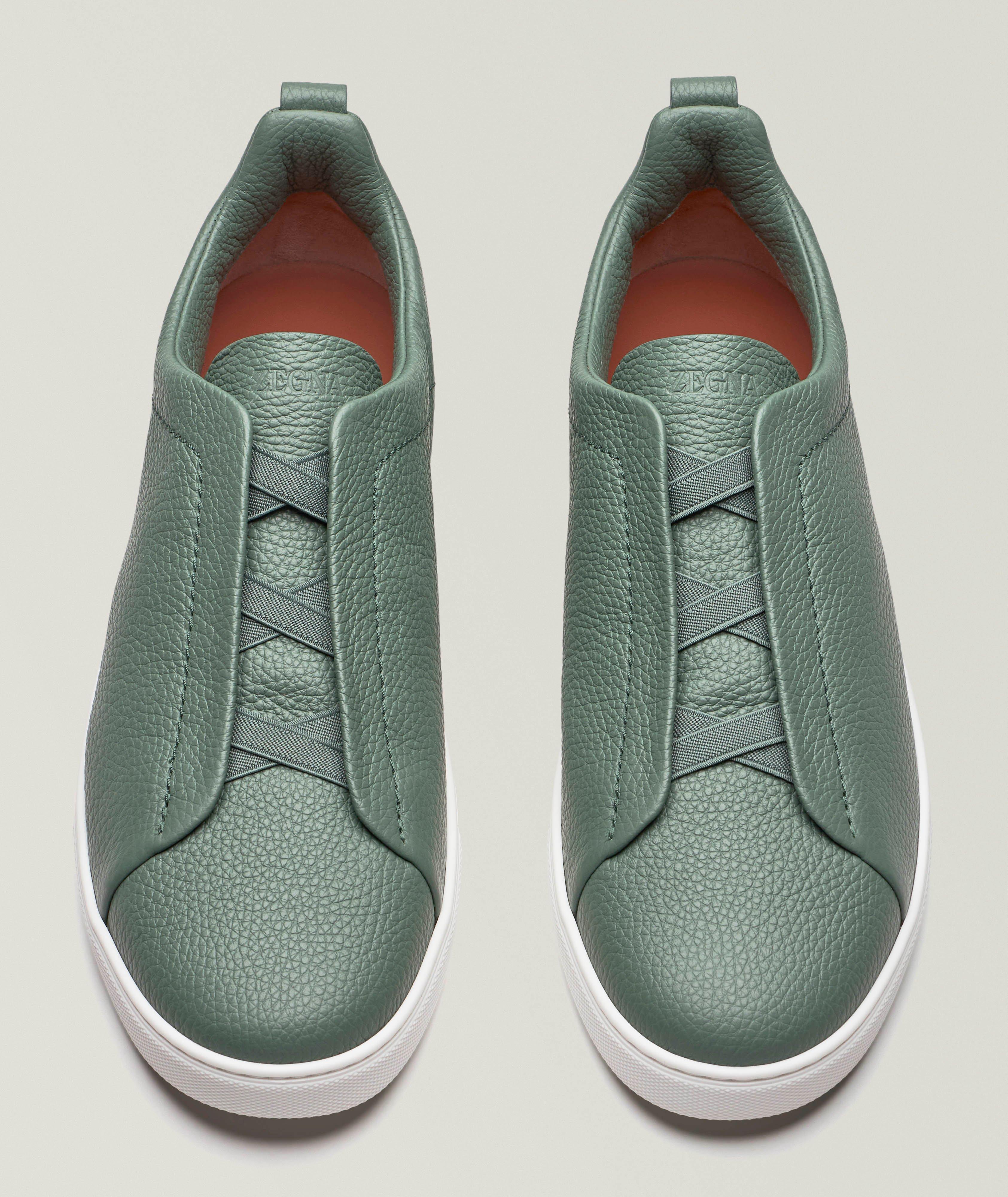 Calfskin Triple Stitch Leather Sneakers image 1