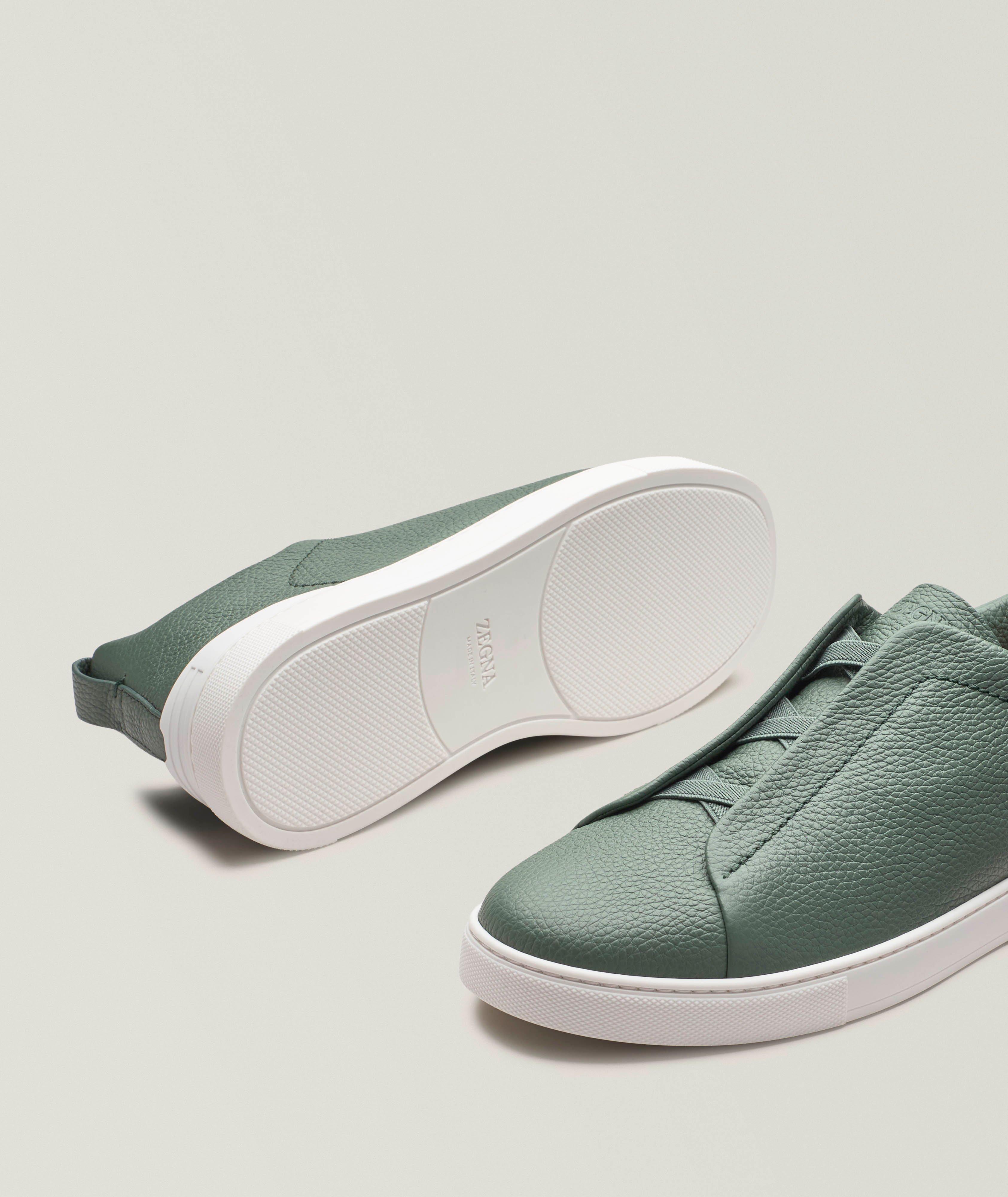 Calfskin Triple Stitch Leather Sneakers image 3