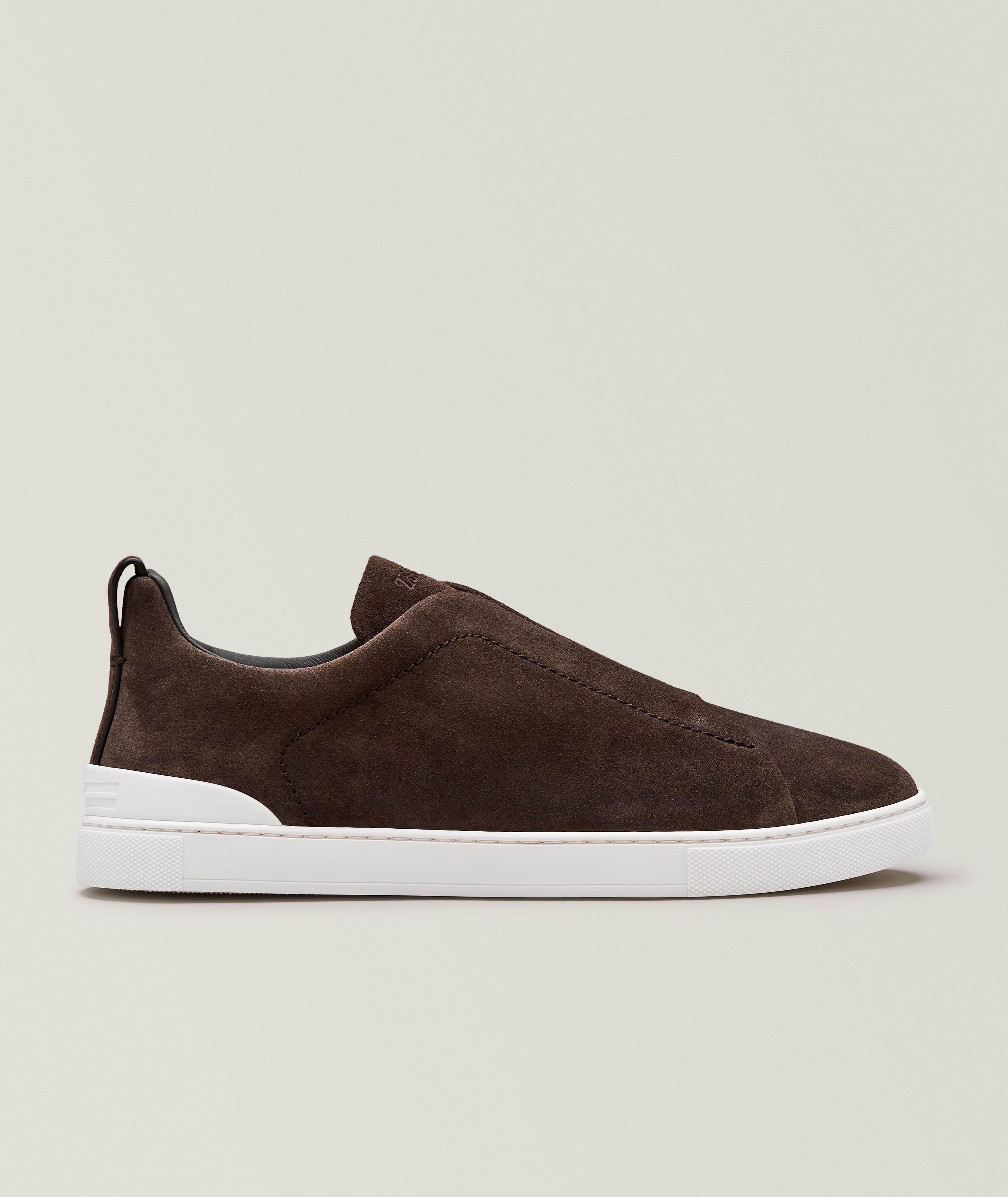 ZEGNA Triple Stitch Suede Sneakers