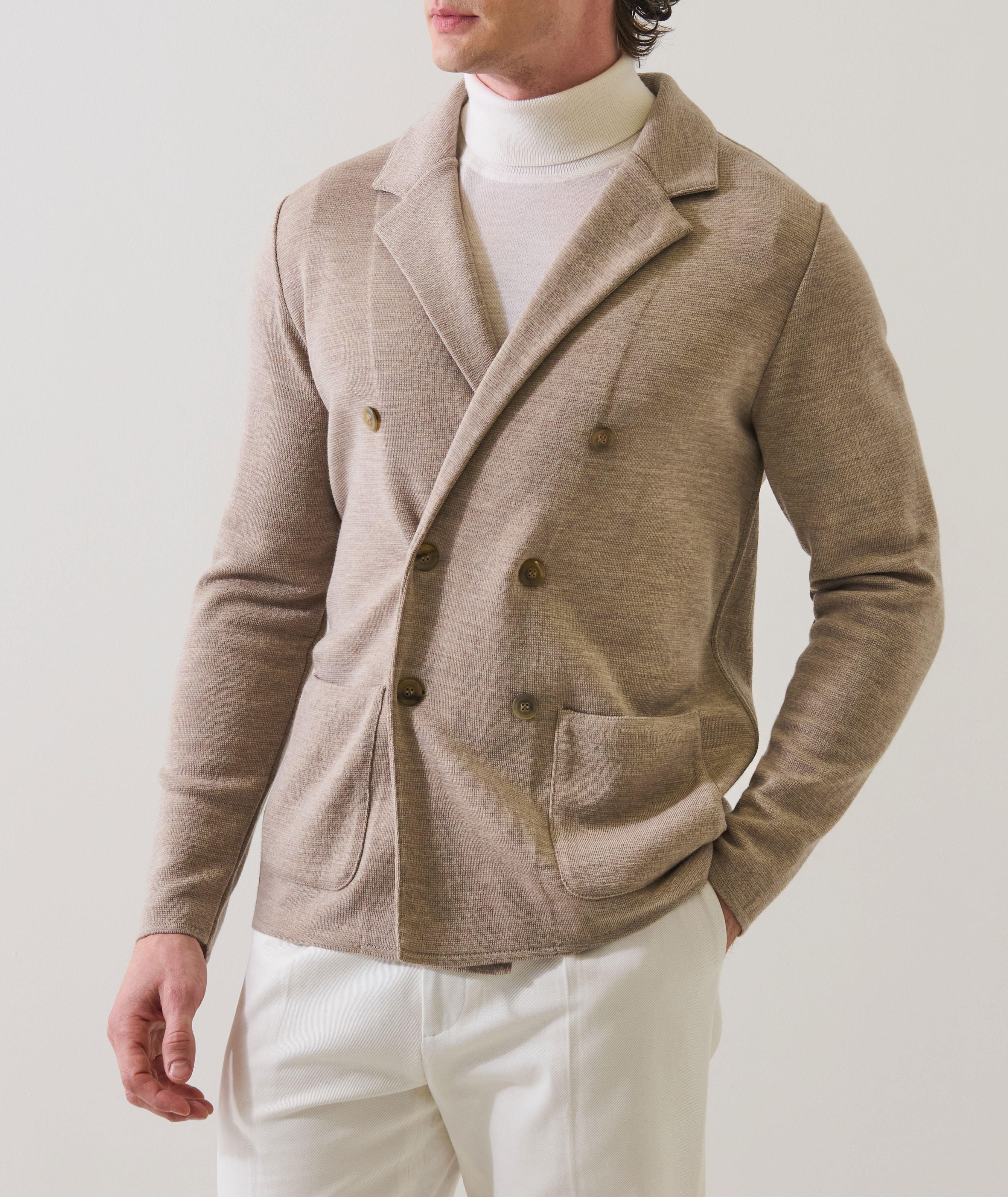 Double-Breasted Knit Sport Jacket image 1