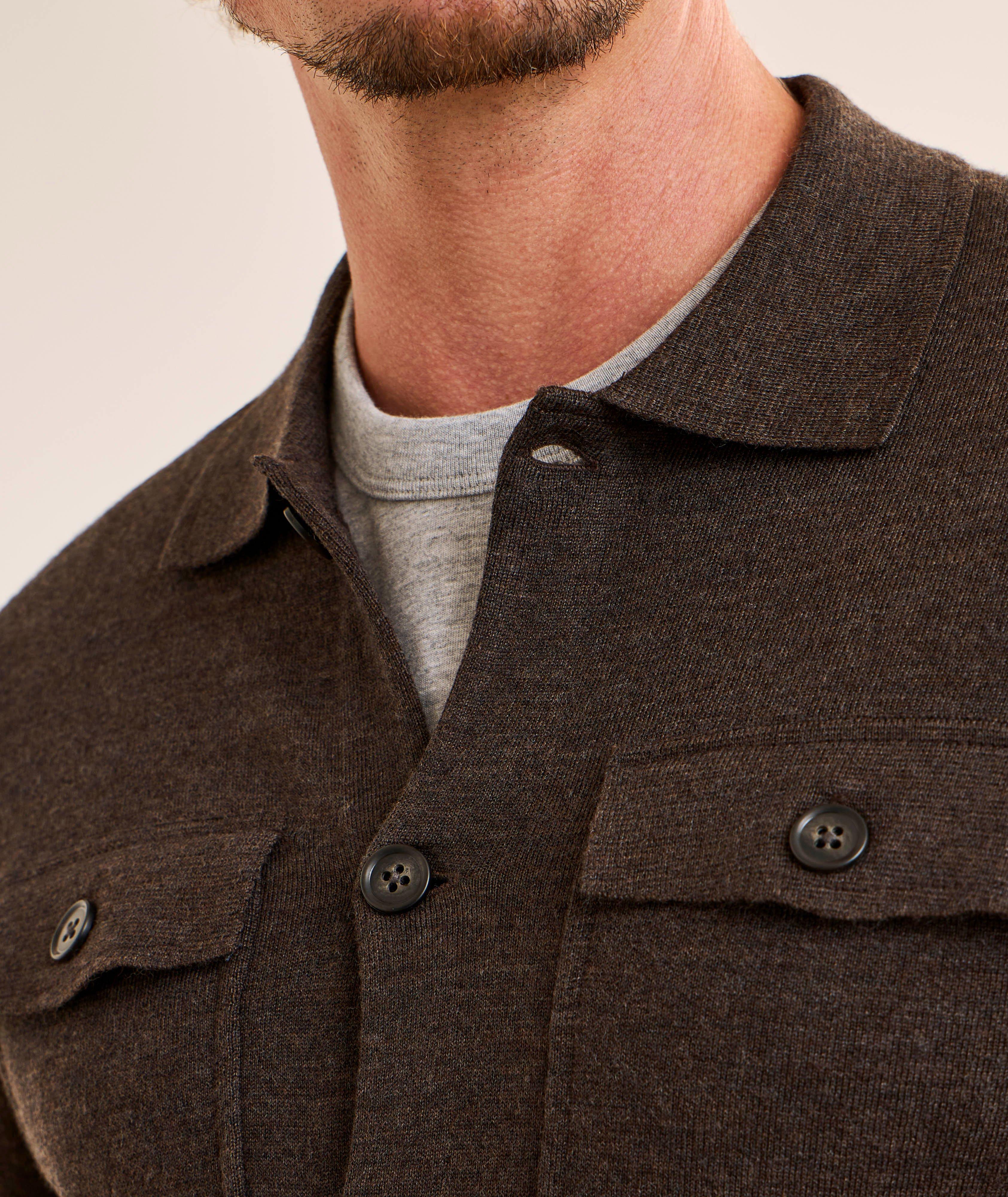 Double Face Button-Front Knit Jacket image 3