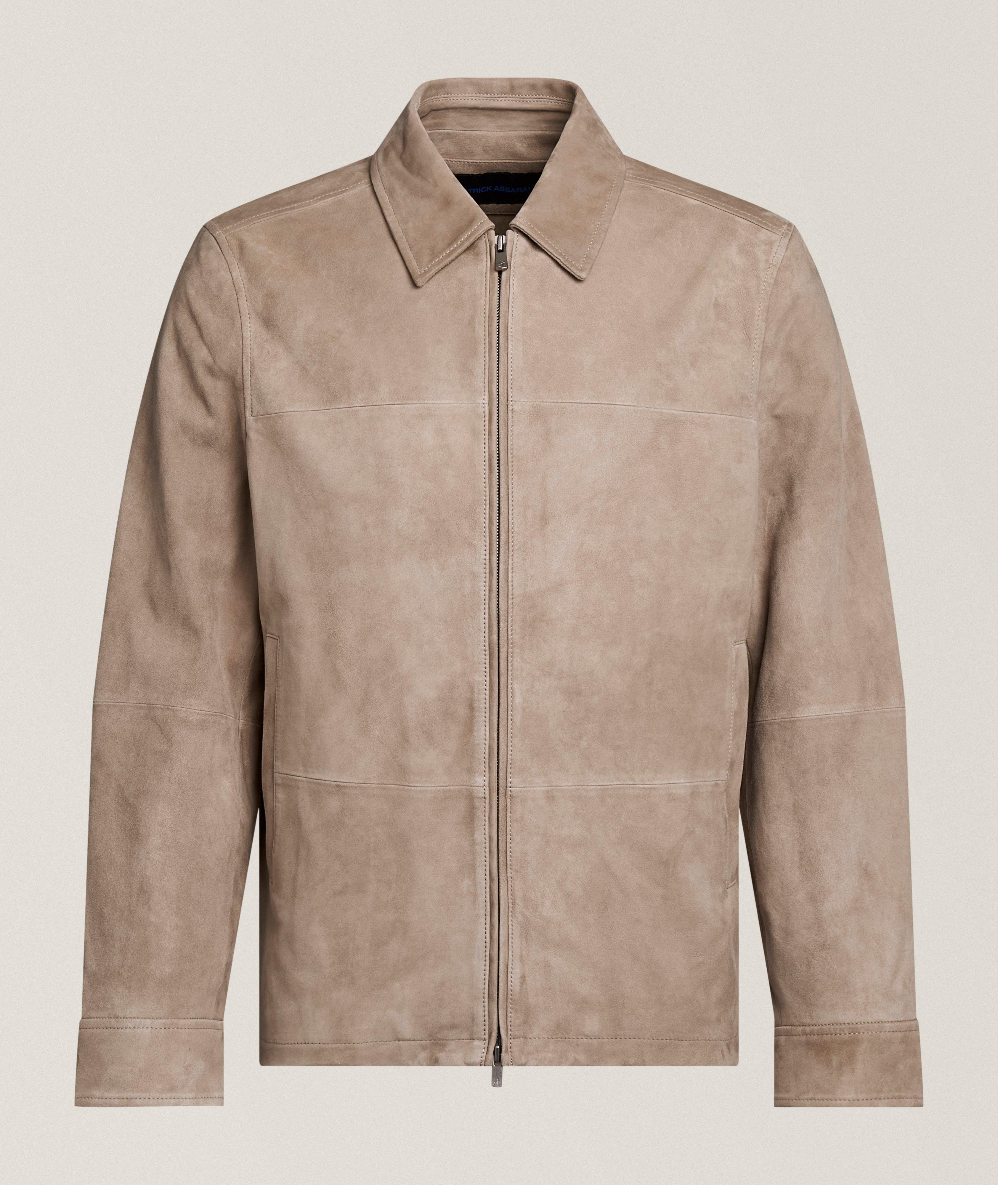 Patrick Assaraf Suede Full-Zip Jacket