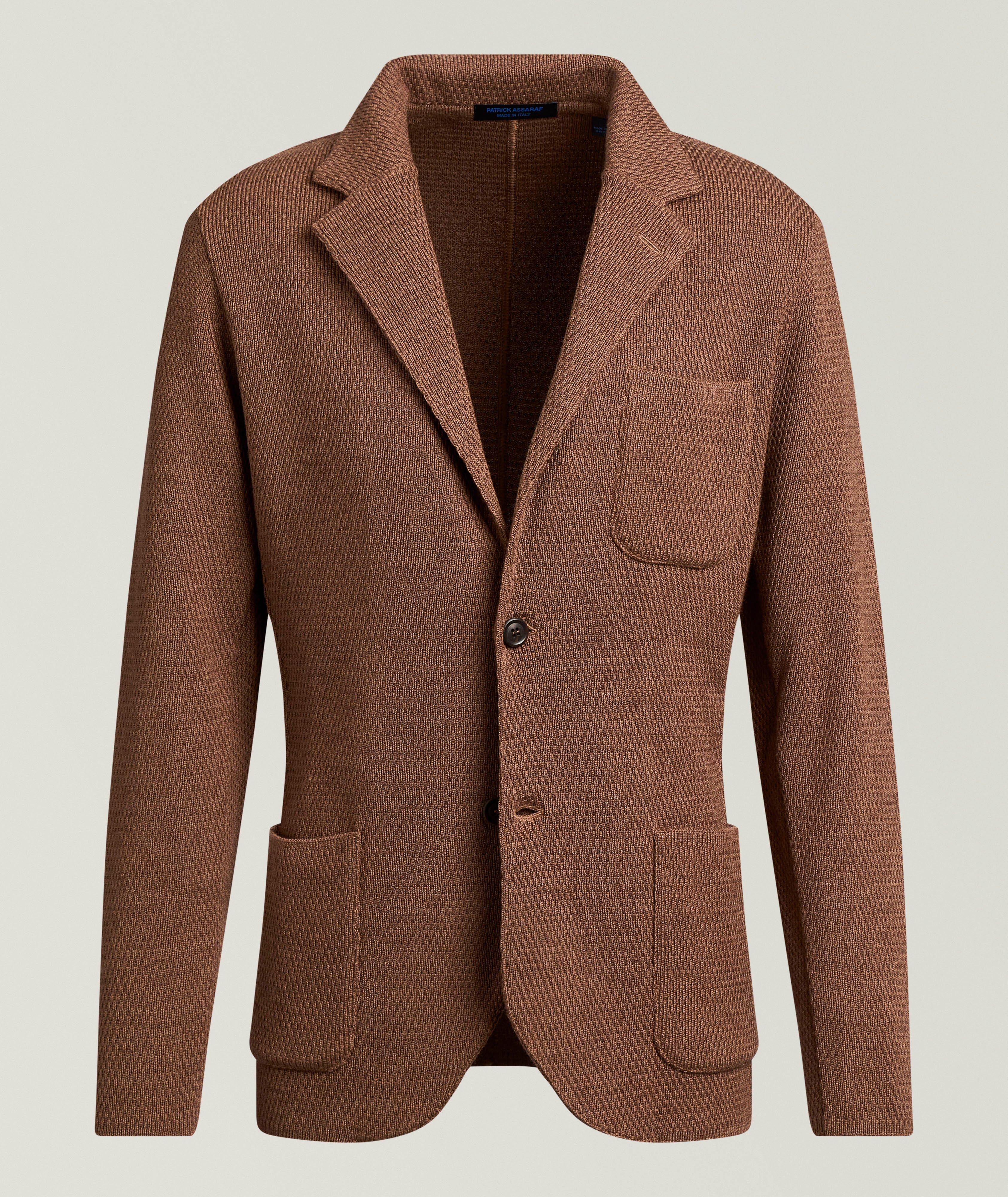 Patrick Assaraf Honeycomb Extrafine Merino Wool Sport Jacket