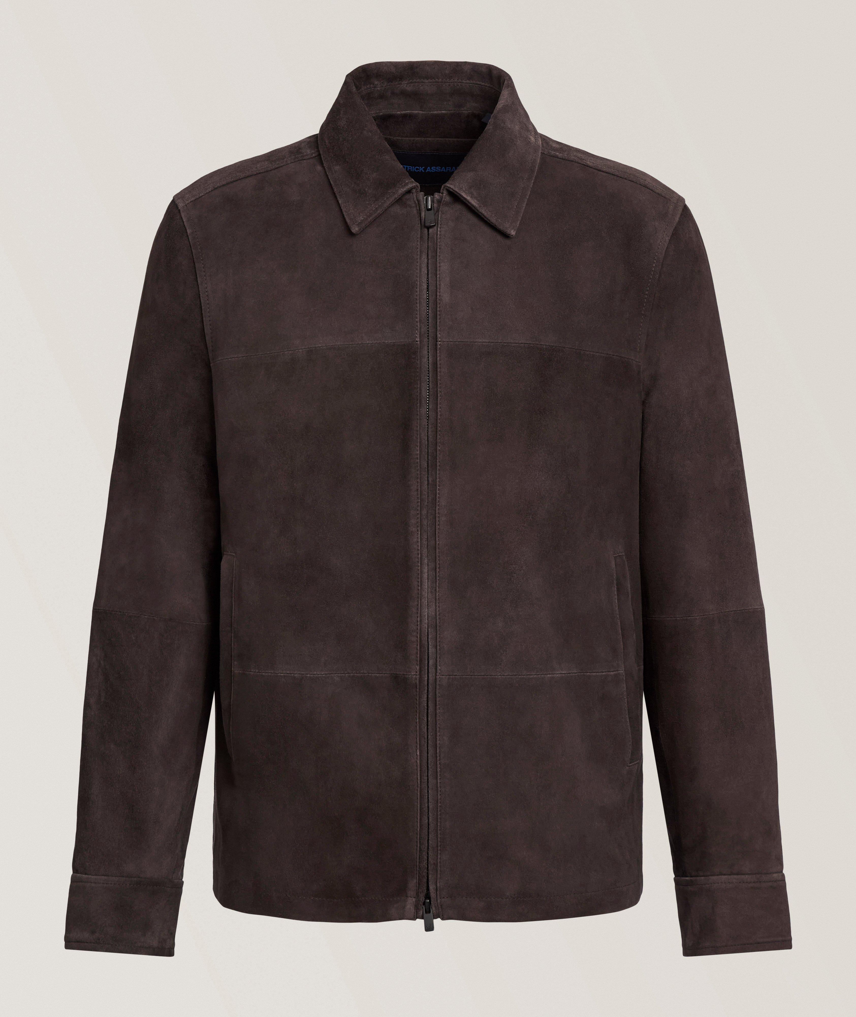 Patrick Assaraf Suede Full-Zip Jacket