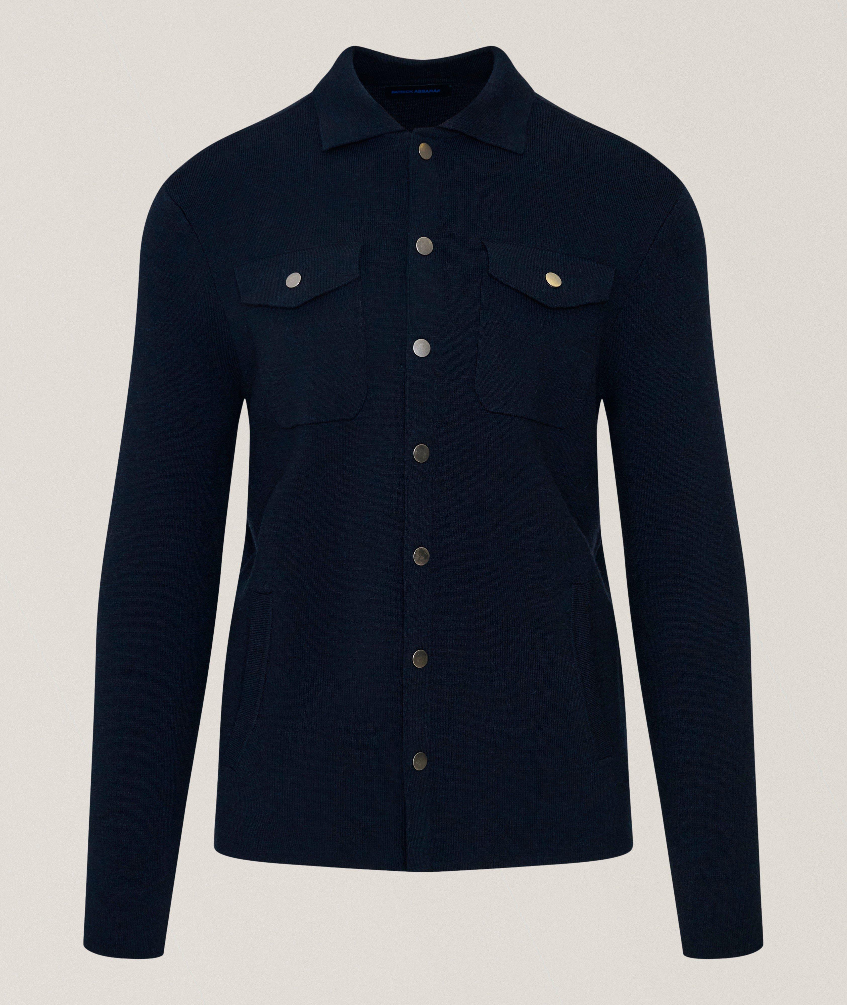 Patrick Assaraf Milano Stitch Snap Overshirt