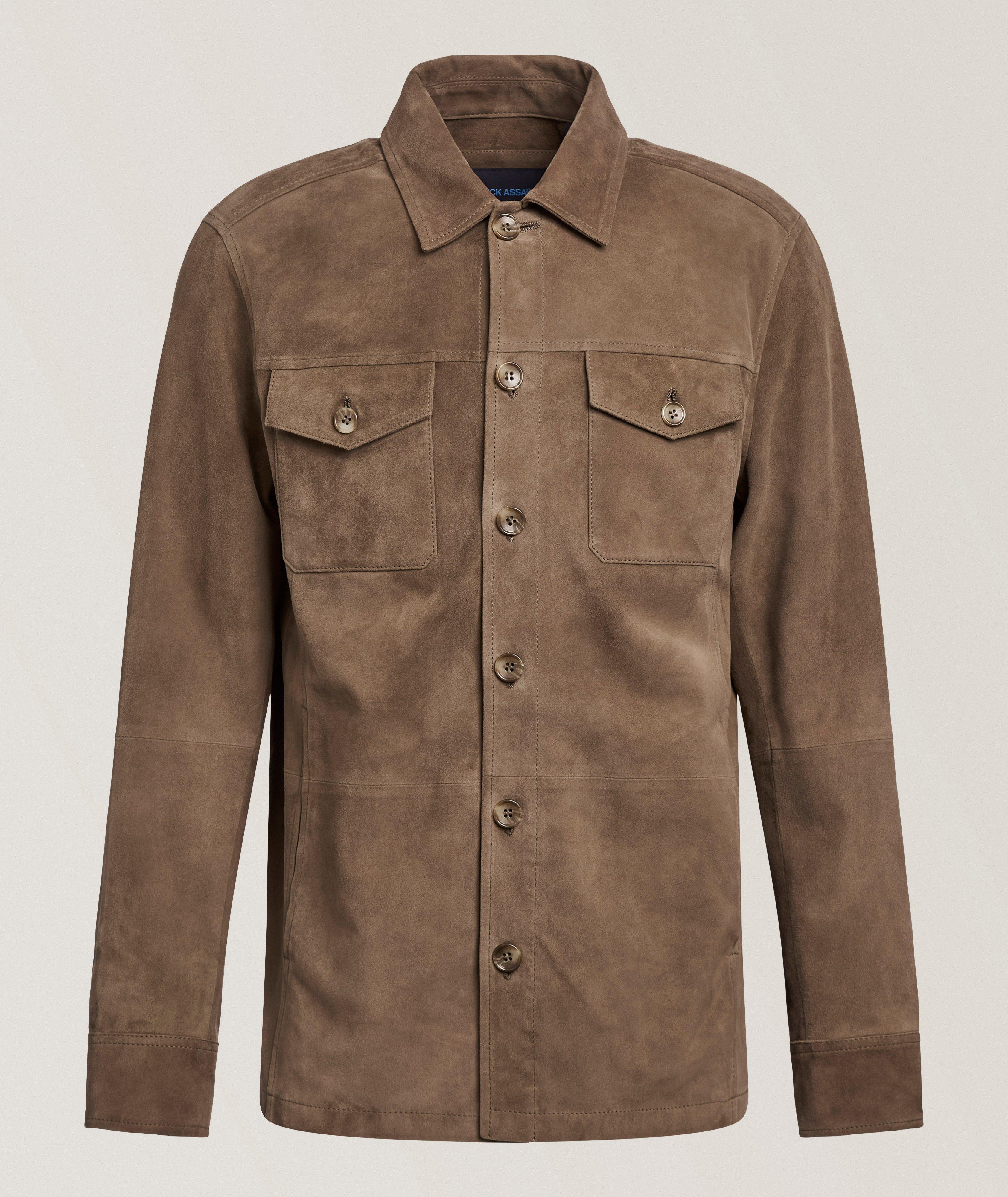 Patrick Assaraf Suede Unlined Shirt Jacket