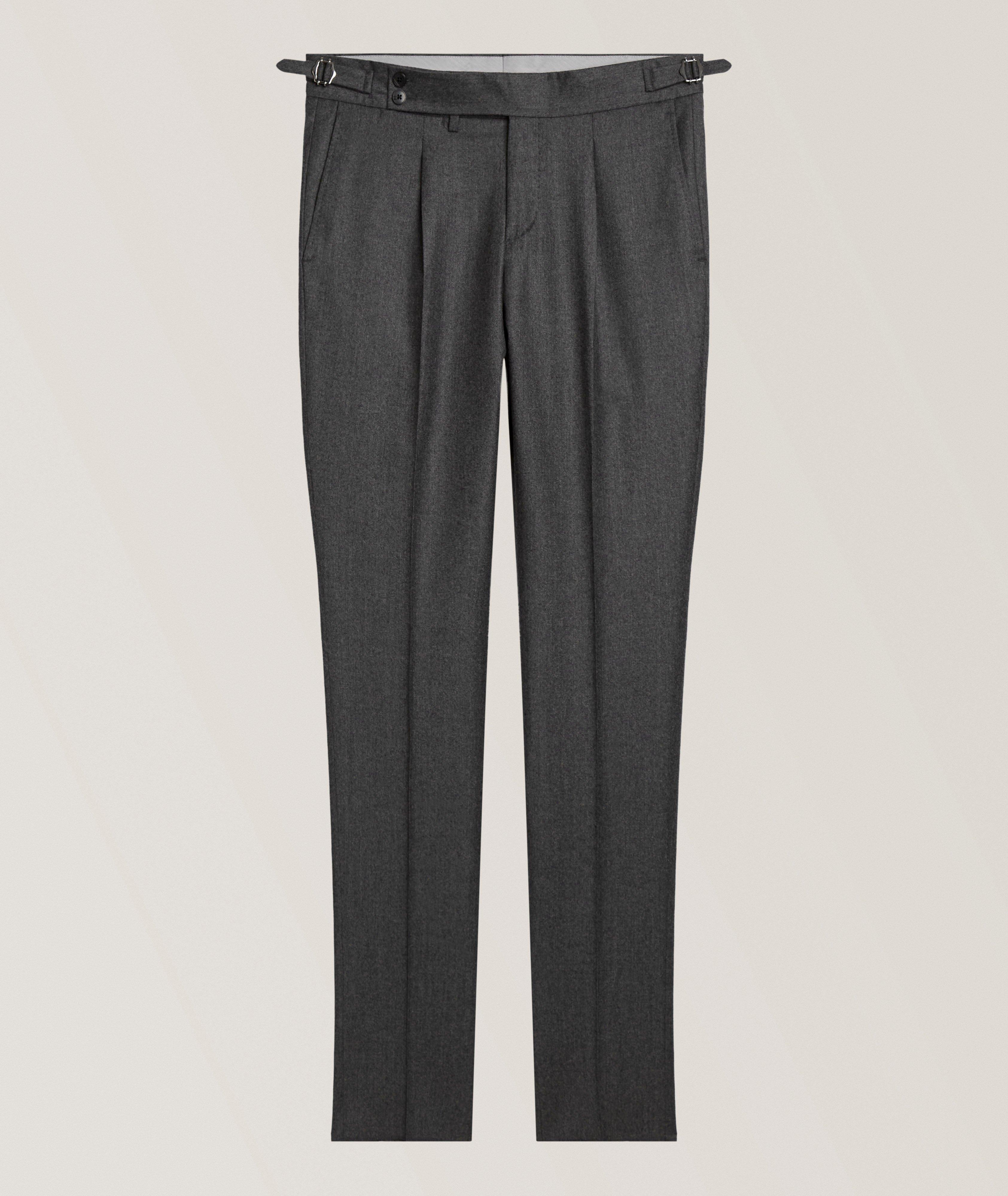 Patrick Assaraf Pantalon flanelle laine-mélange plissé