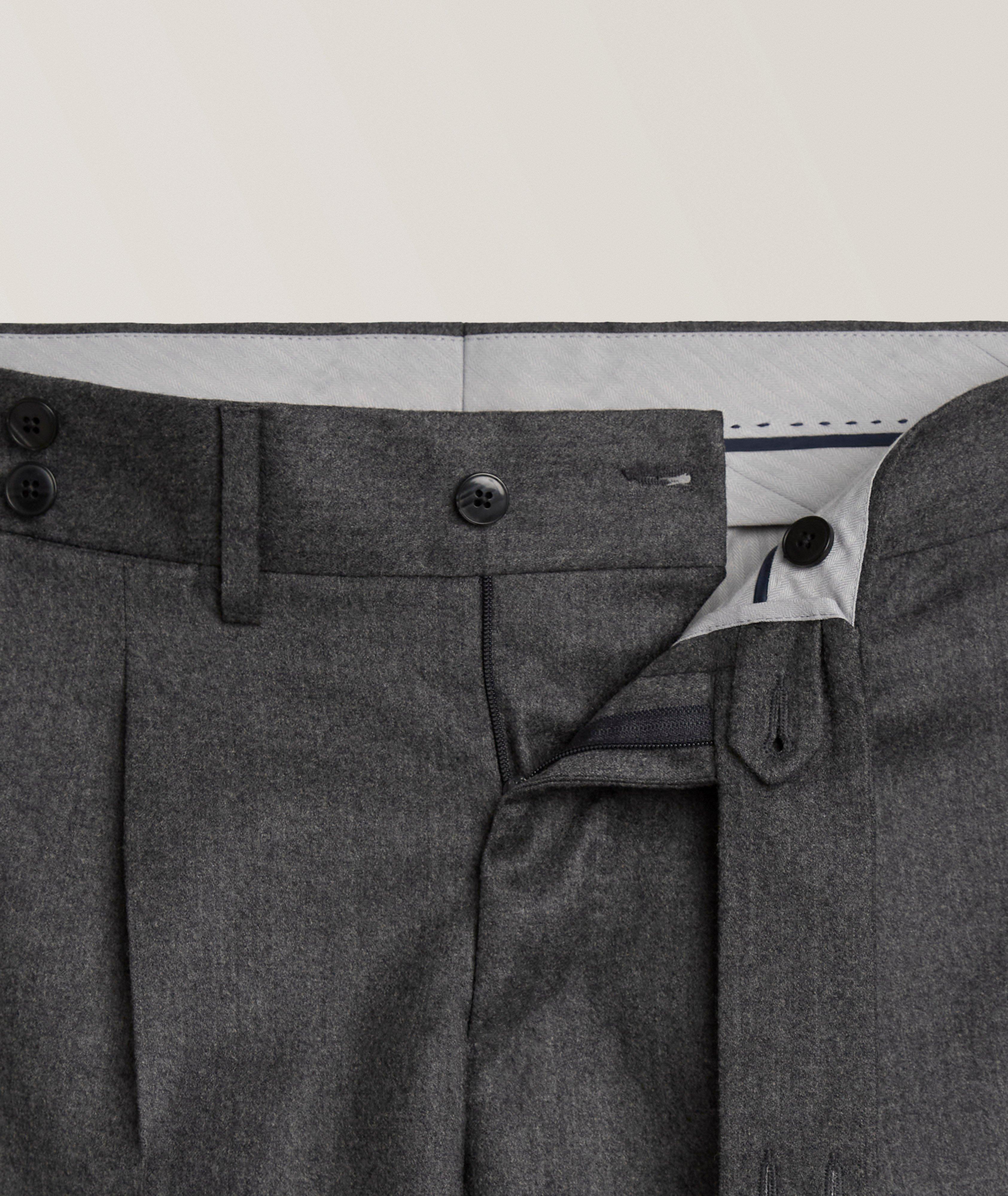 Pantalon flanelle laine-mélange plissé image 1