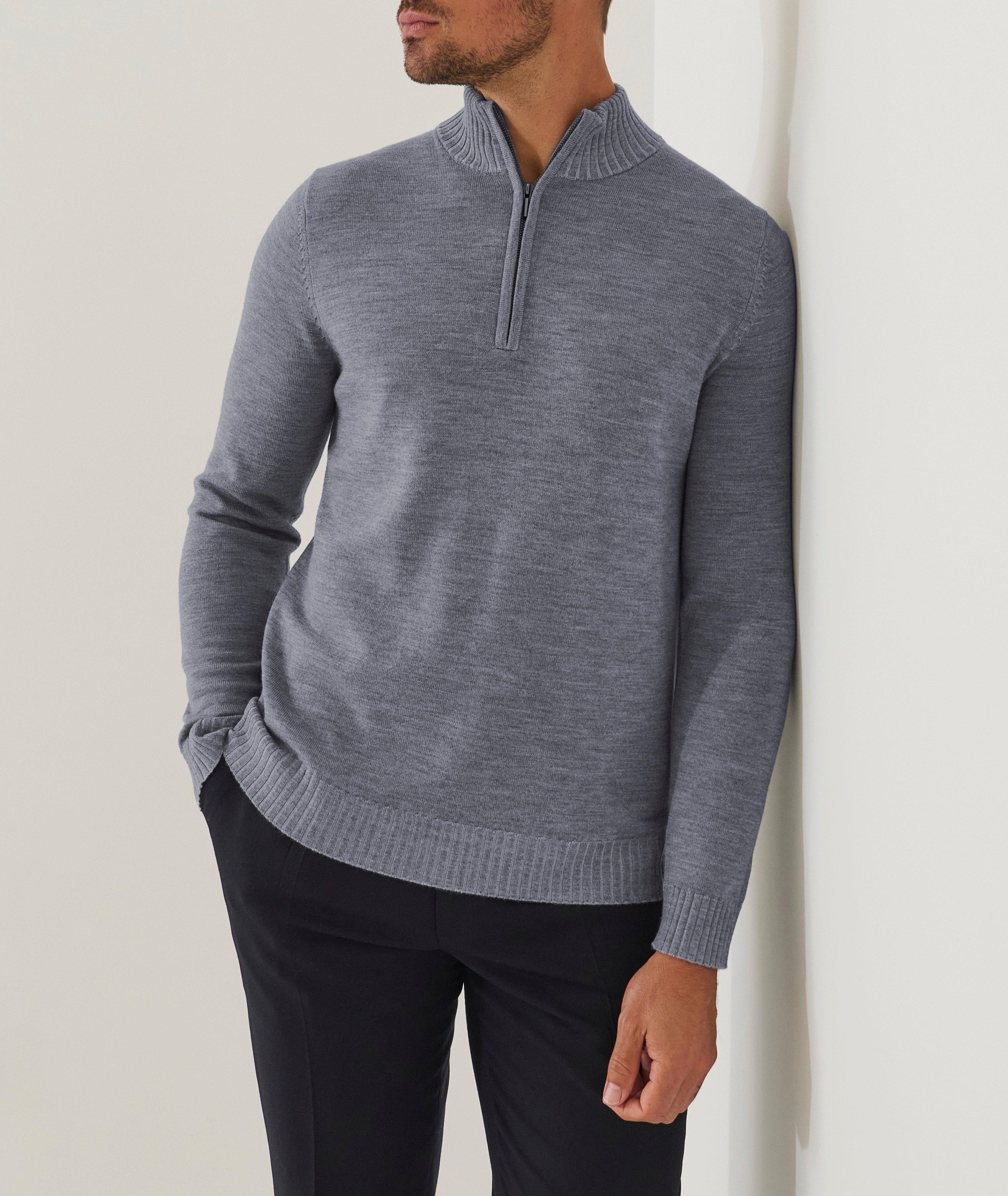 Pull quart-zippée laine mérinos extrafine image 2