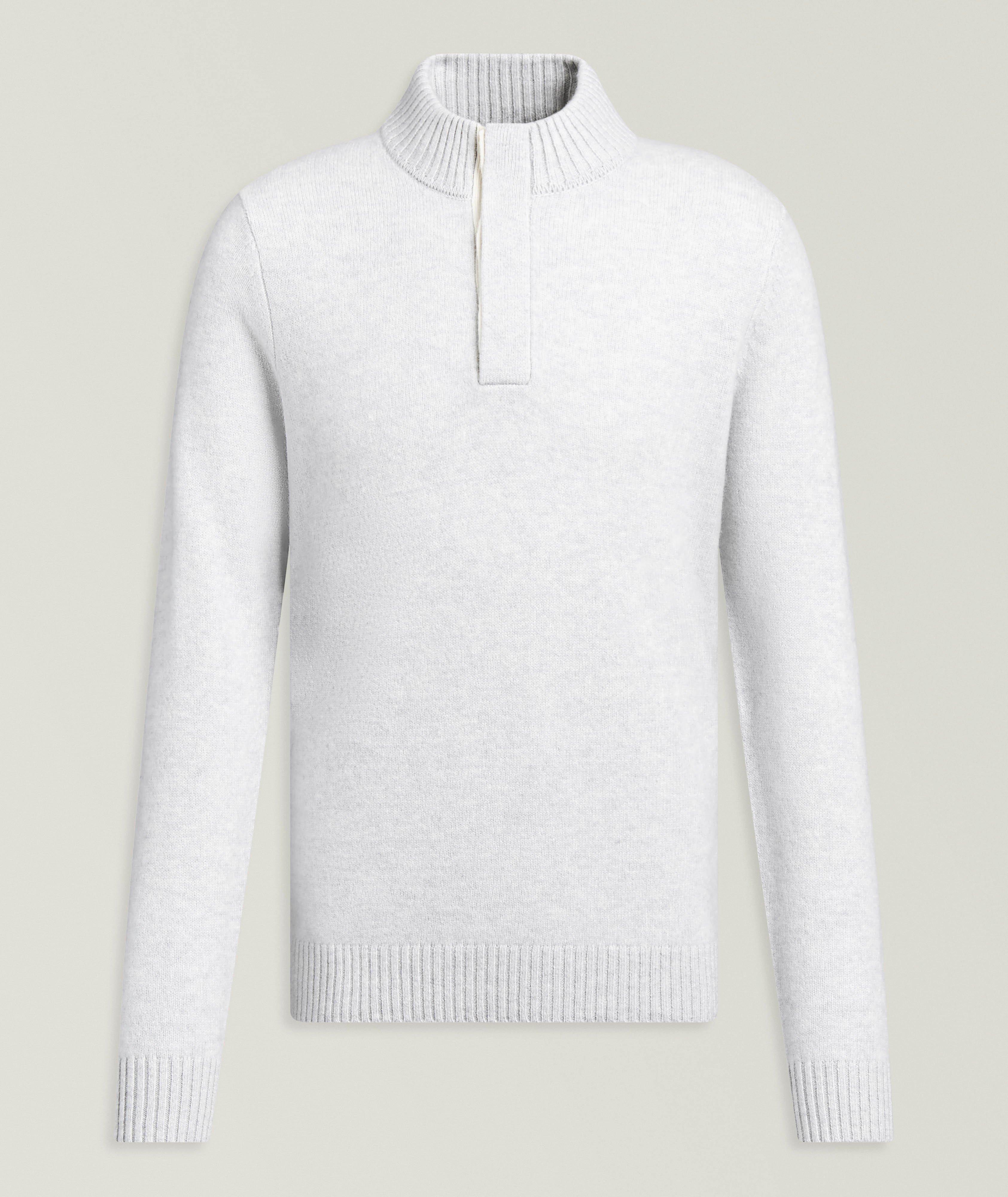 Patrick Assaraf Superfine Lambswool Quarter-Button Sweater