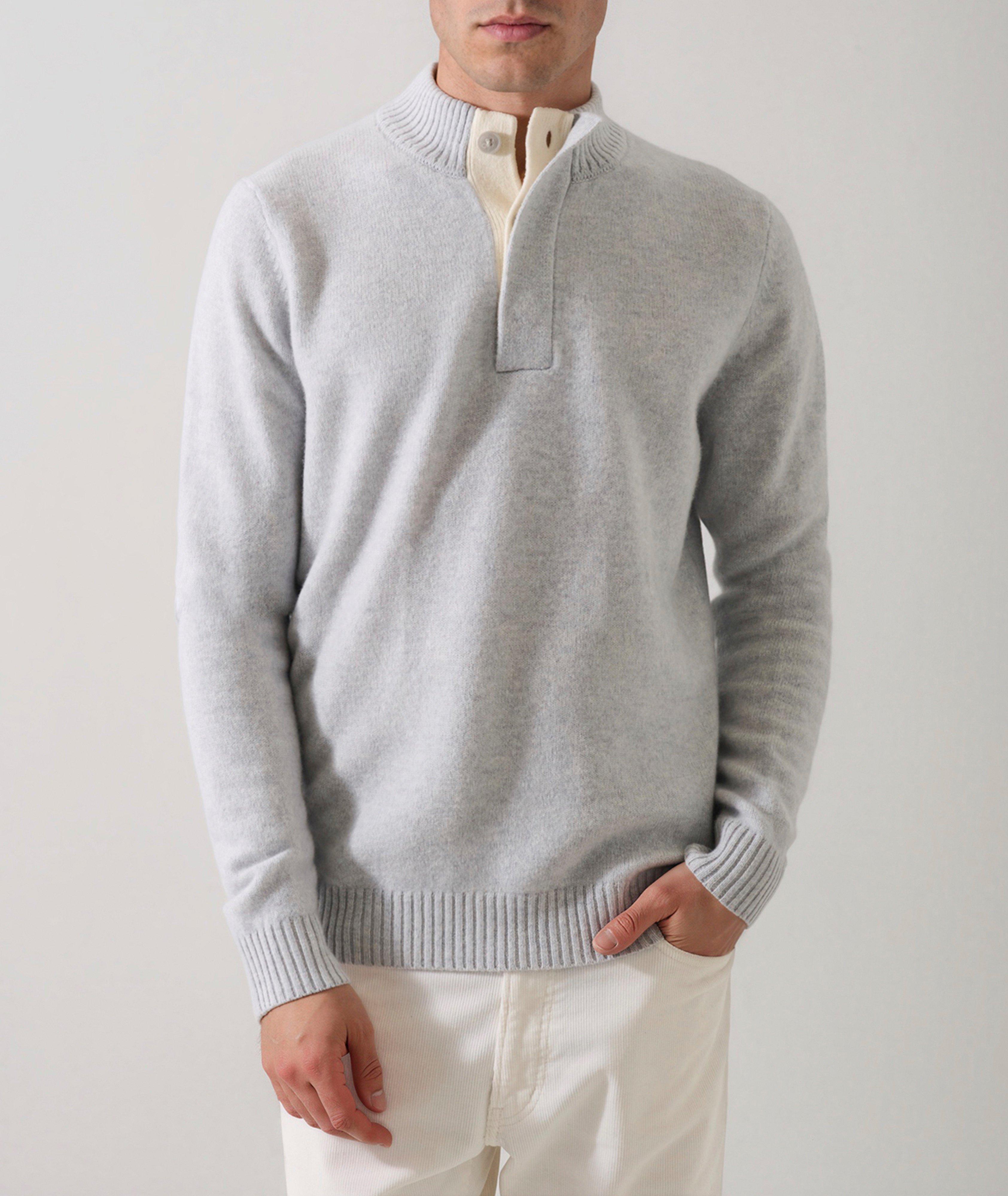 Superfine Lambswool Quarter-Button Sweater image 1