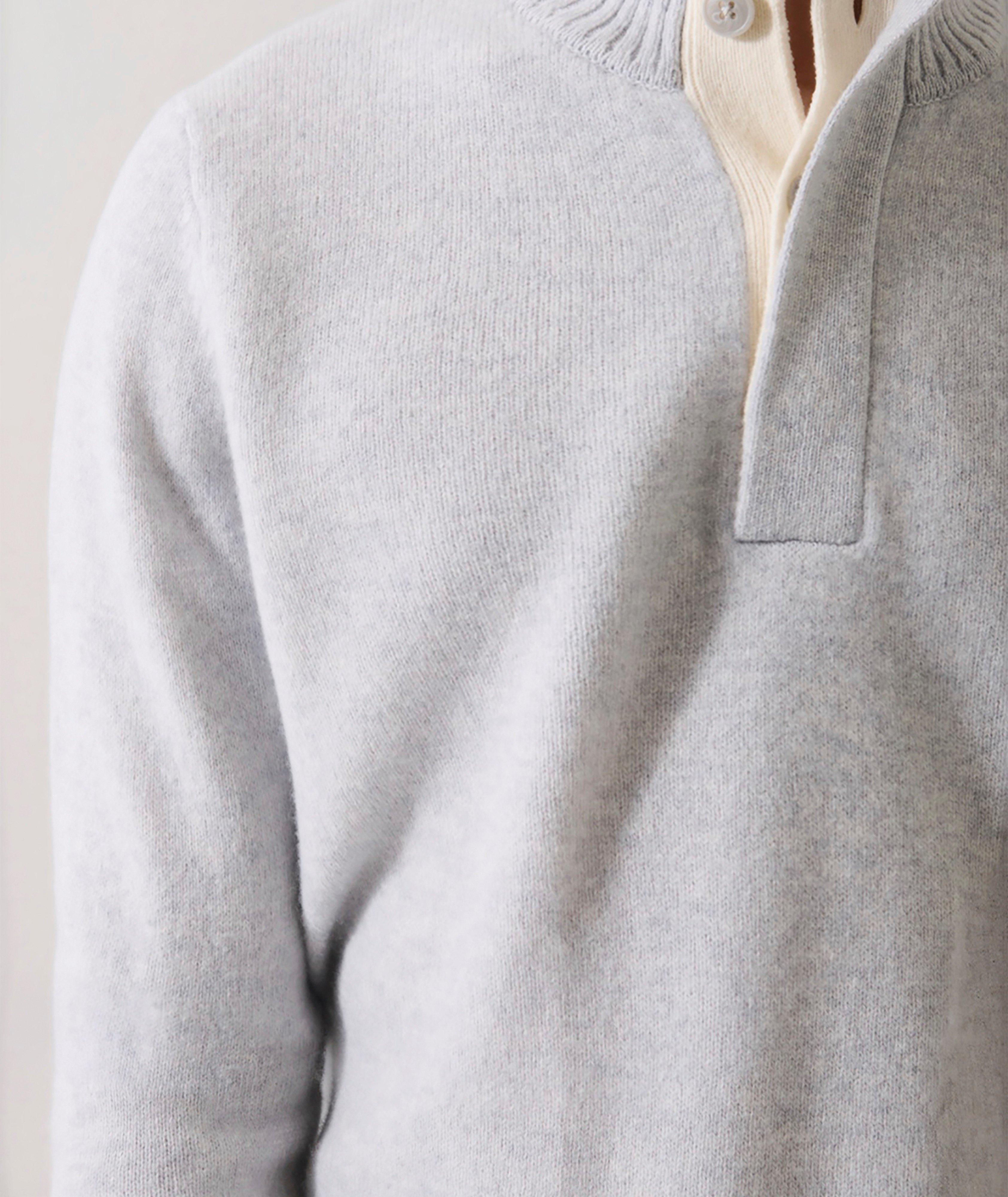 Superfine Lambswool Quarter-Button Sweater image 4