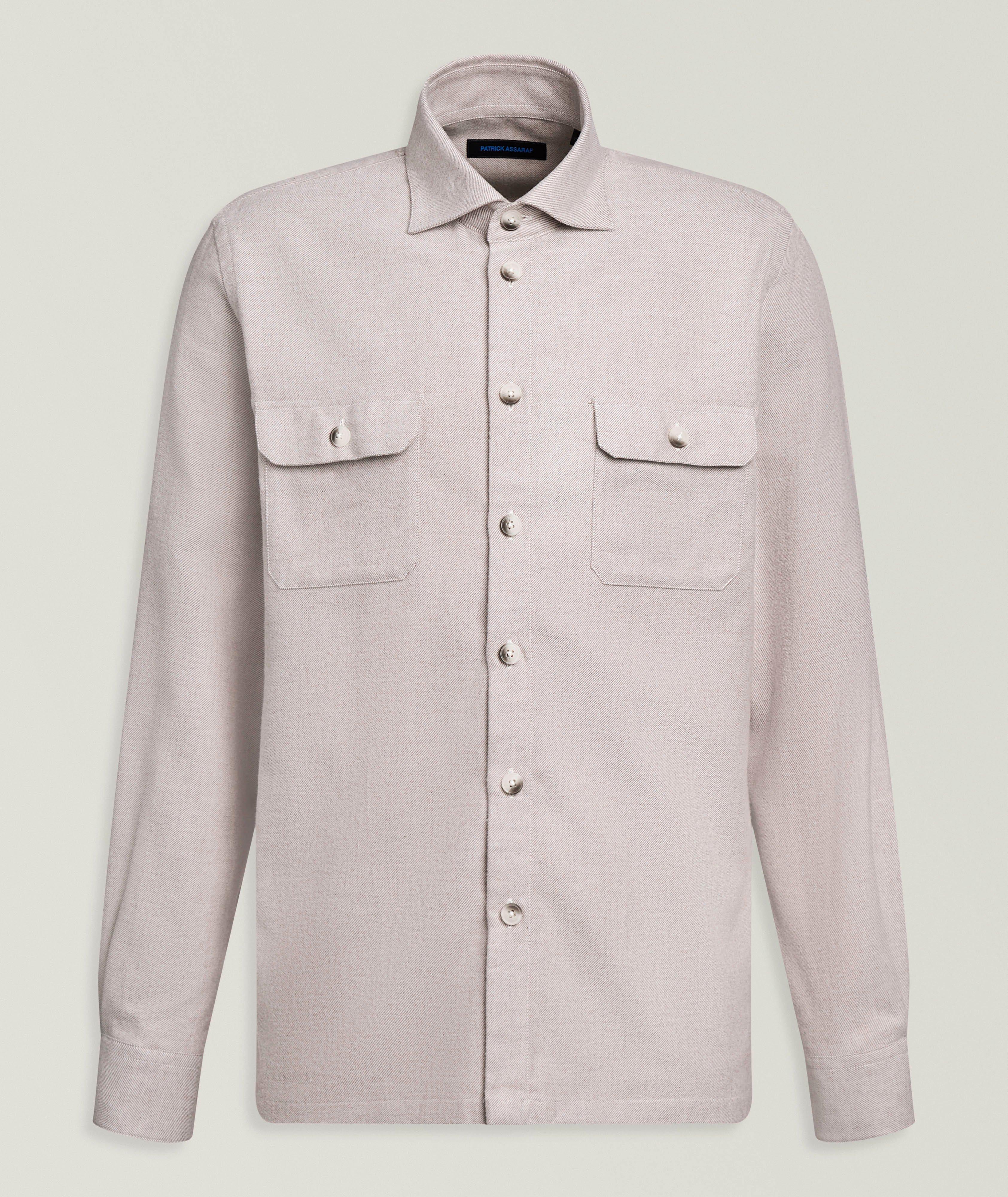 Patrick Assaraf Cotton Twill Flannel Shirt
