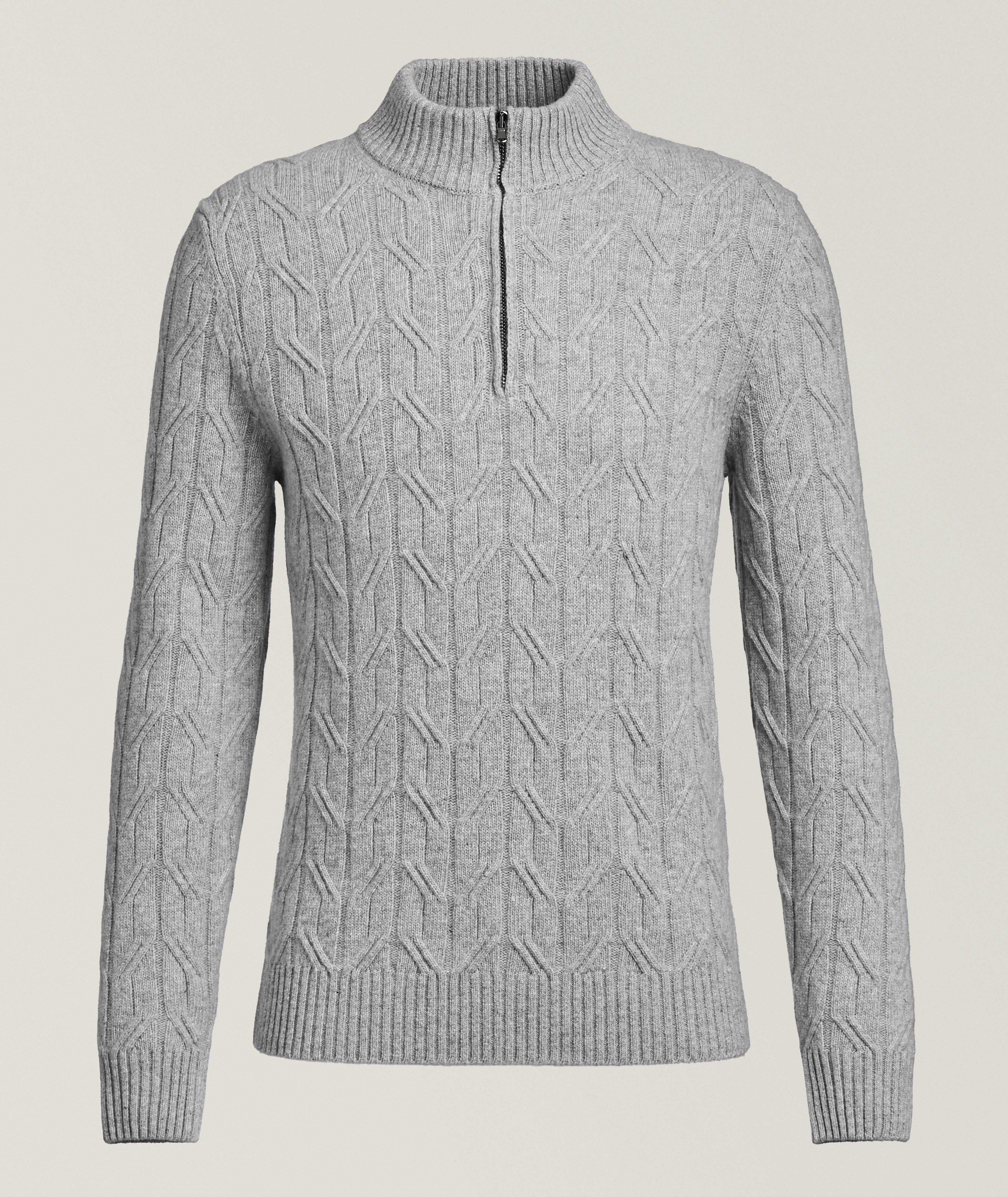 Patrick Assaraf Pull quart-zippé tricot torsadé