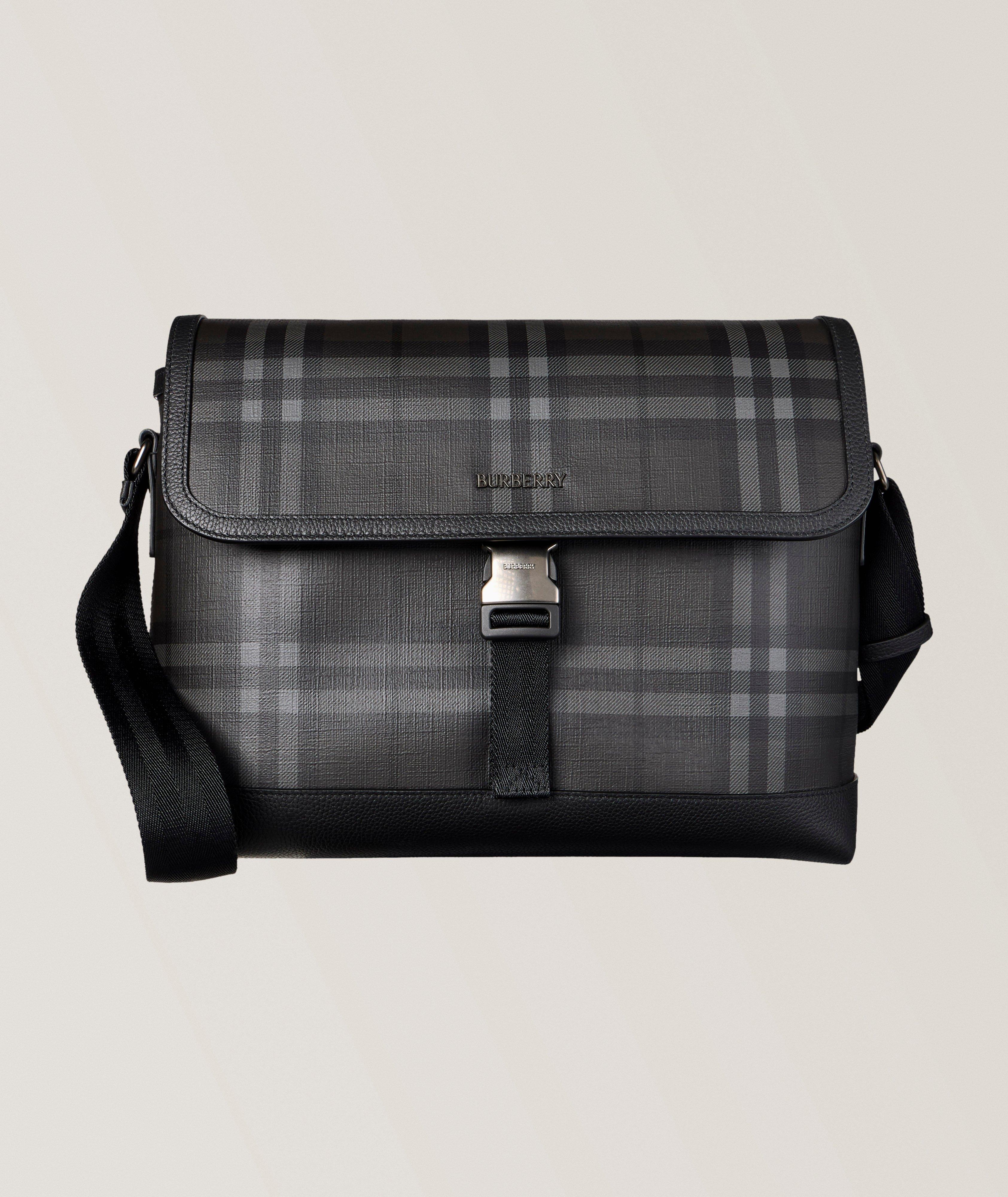 Burberry Medium City Check Clip Messenger Bag 