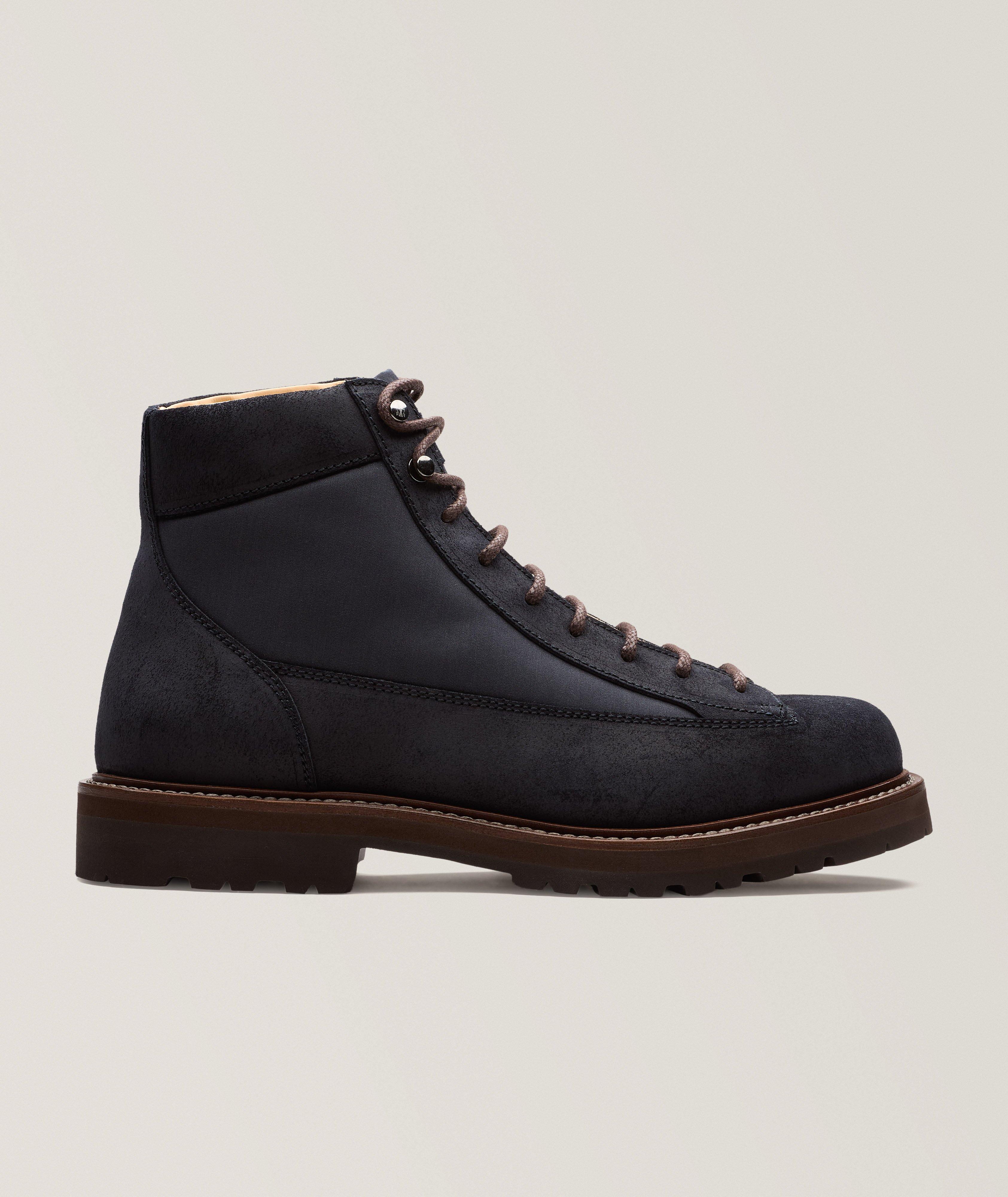 Brunello Cucinelli Suede Lace-Up Hiking Boots 