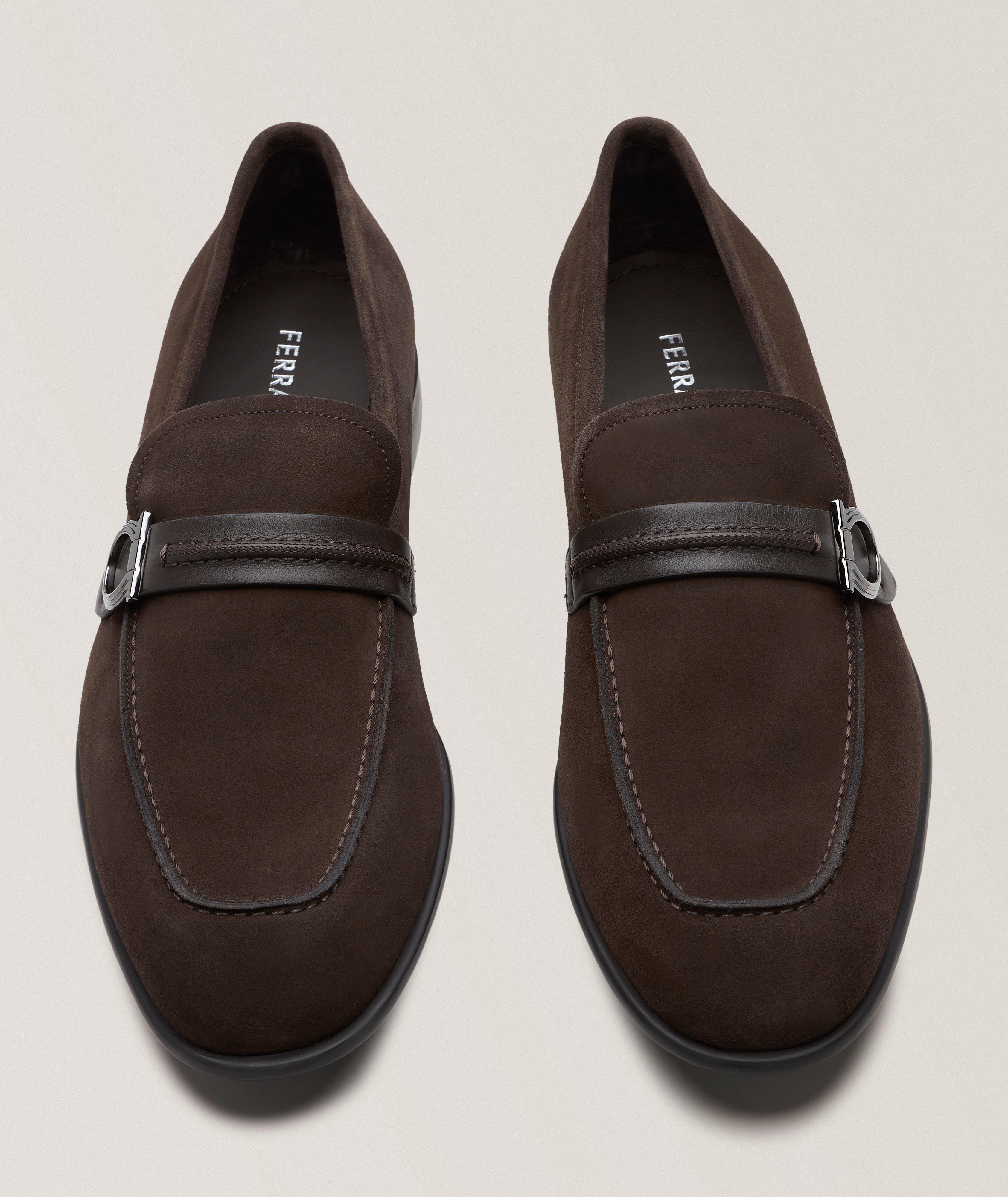 Ferragamo Terence Gancini Suede Loafers | Dress Shoes | Harry Rosen