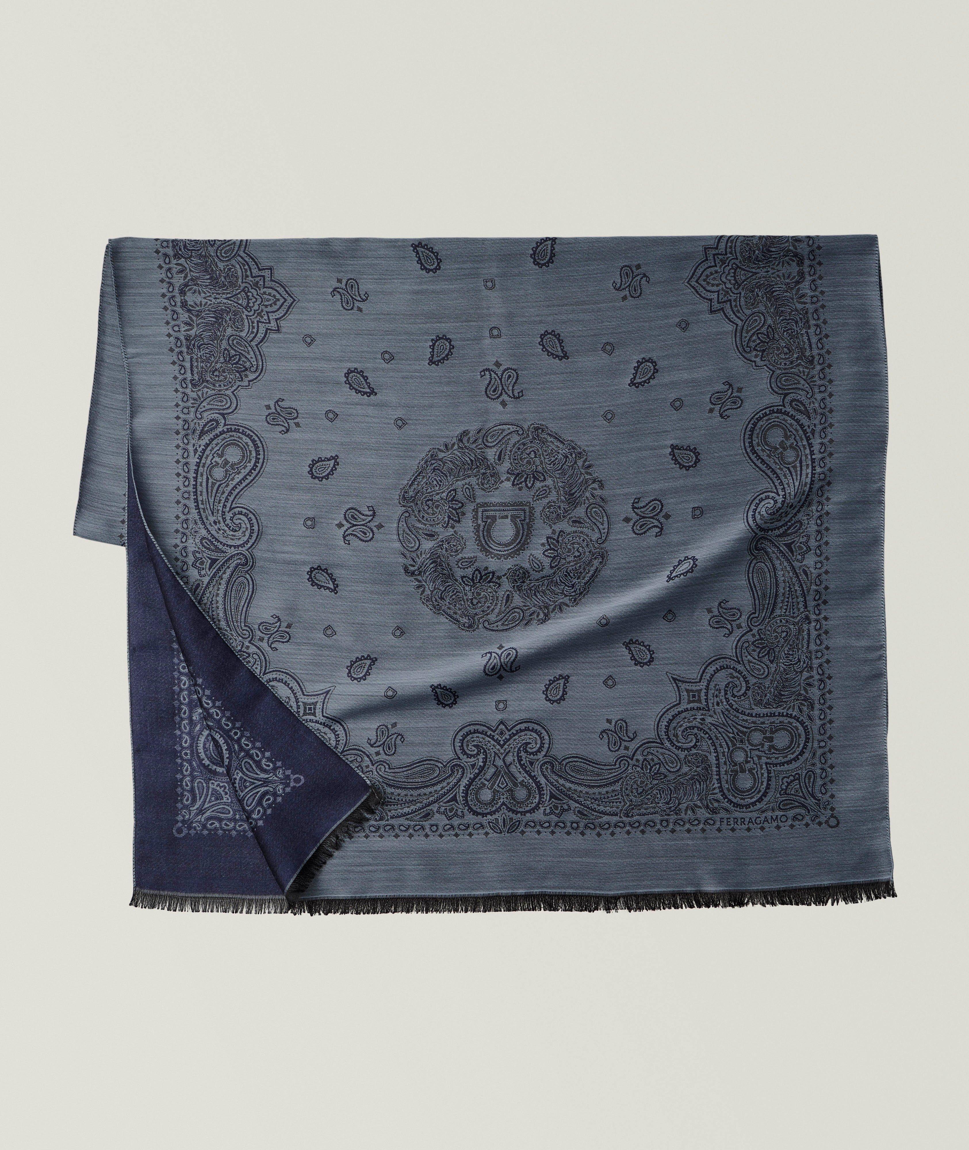 Arabesque Print Wool-Silk-Cashmere Scarf image 0