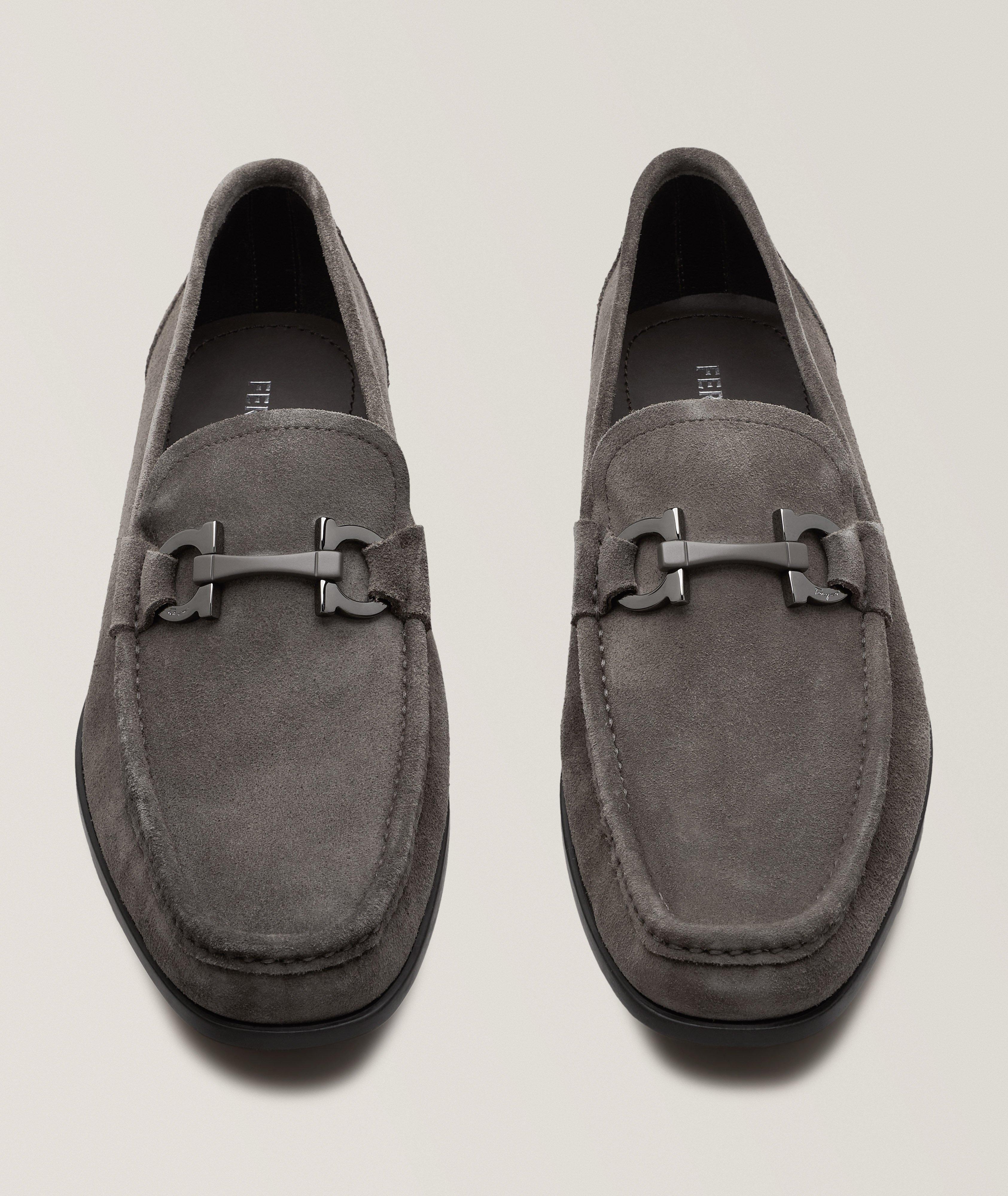 Grandioso Double Gancini Suede Loafers image 1