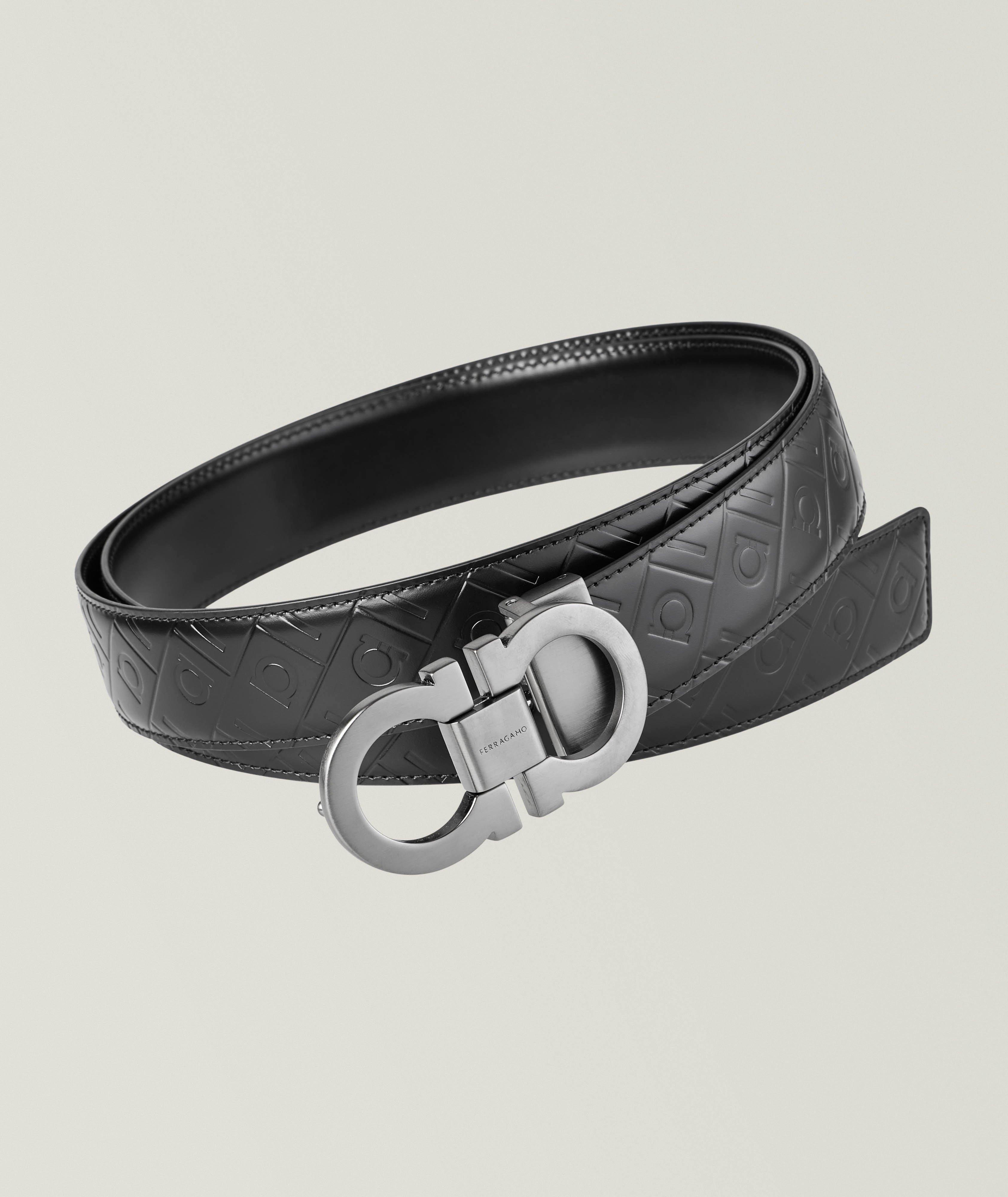 Ceinture en cuir double Gancini réversible & ajustable image 0